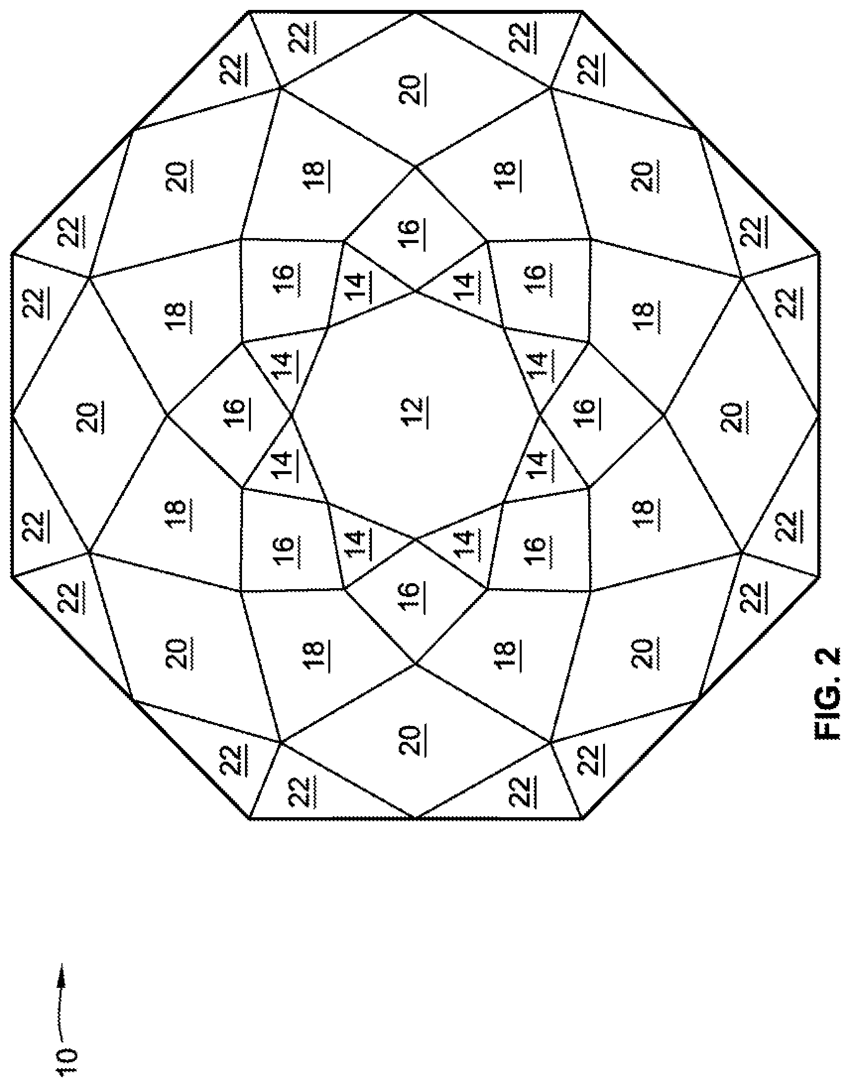 Patent US12317969 Figure 2 – Gemstone and methods of cutting the same