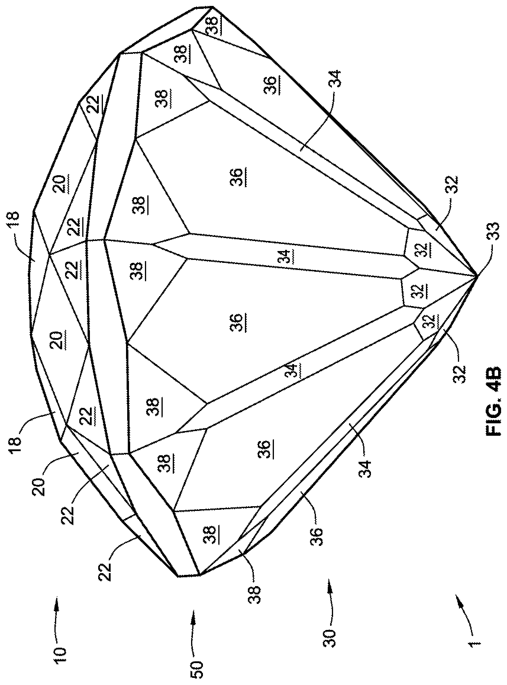 Patent US12317969 Figure 5 – Gemstone and methods of cutting the same