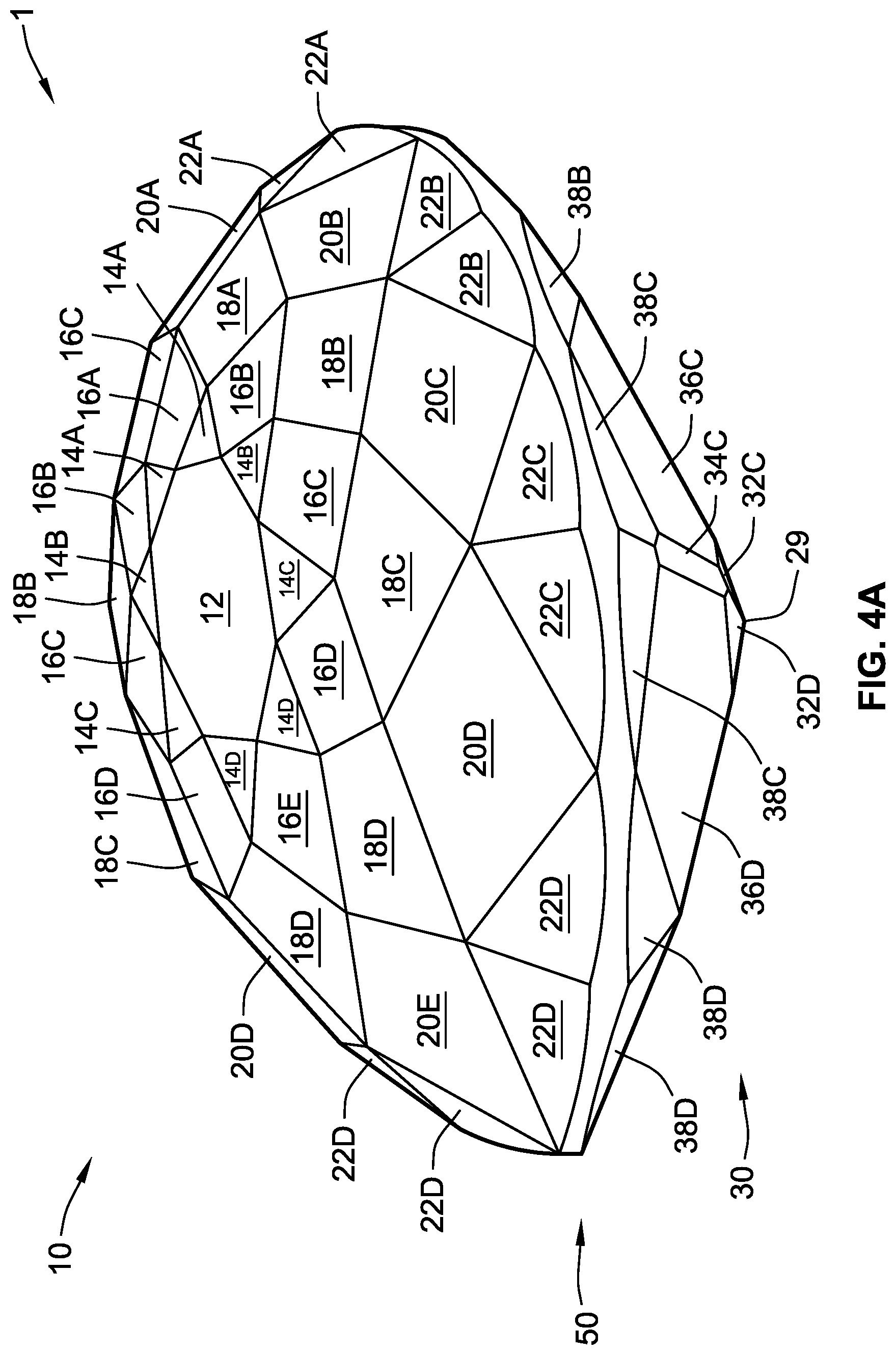 Patent US12317970 Figure 5 – Gemstone and methods of cutting the same