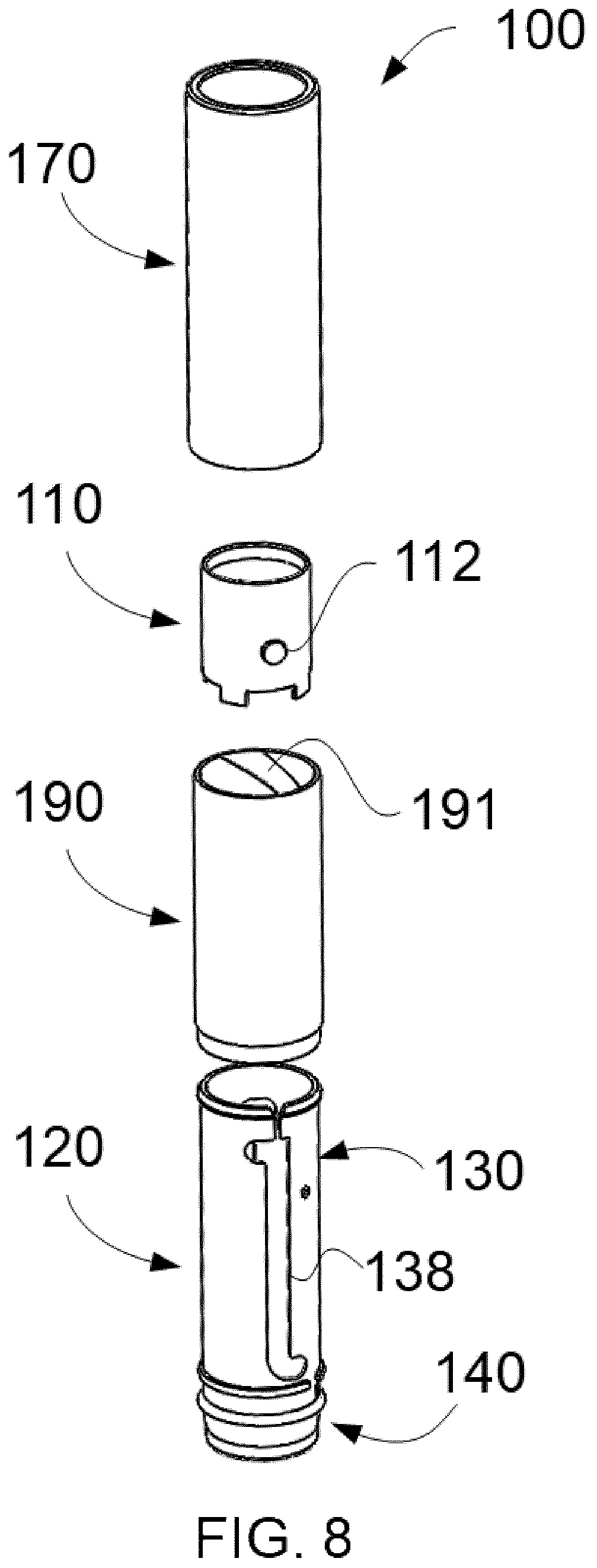 Patent US12317985 Figure 8 – Refillable stick case