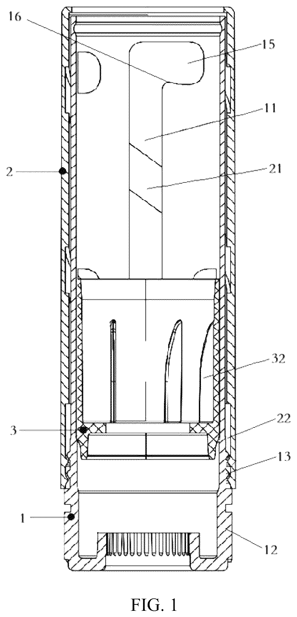 Patent US12317986 Figure 1 – 100% recyclable and replaceable eco-friendly pet lipstick mechanism