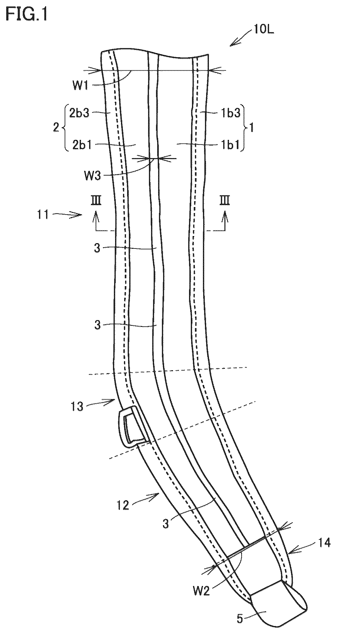 Patent US12317987 Figure 1 – Shoulder belt and bag