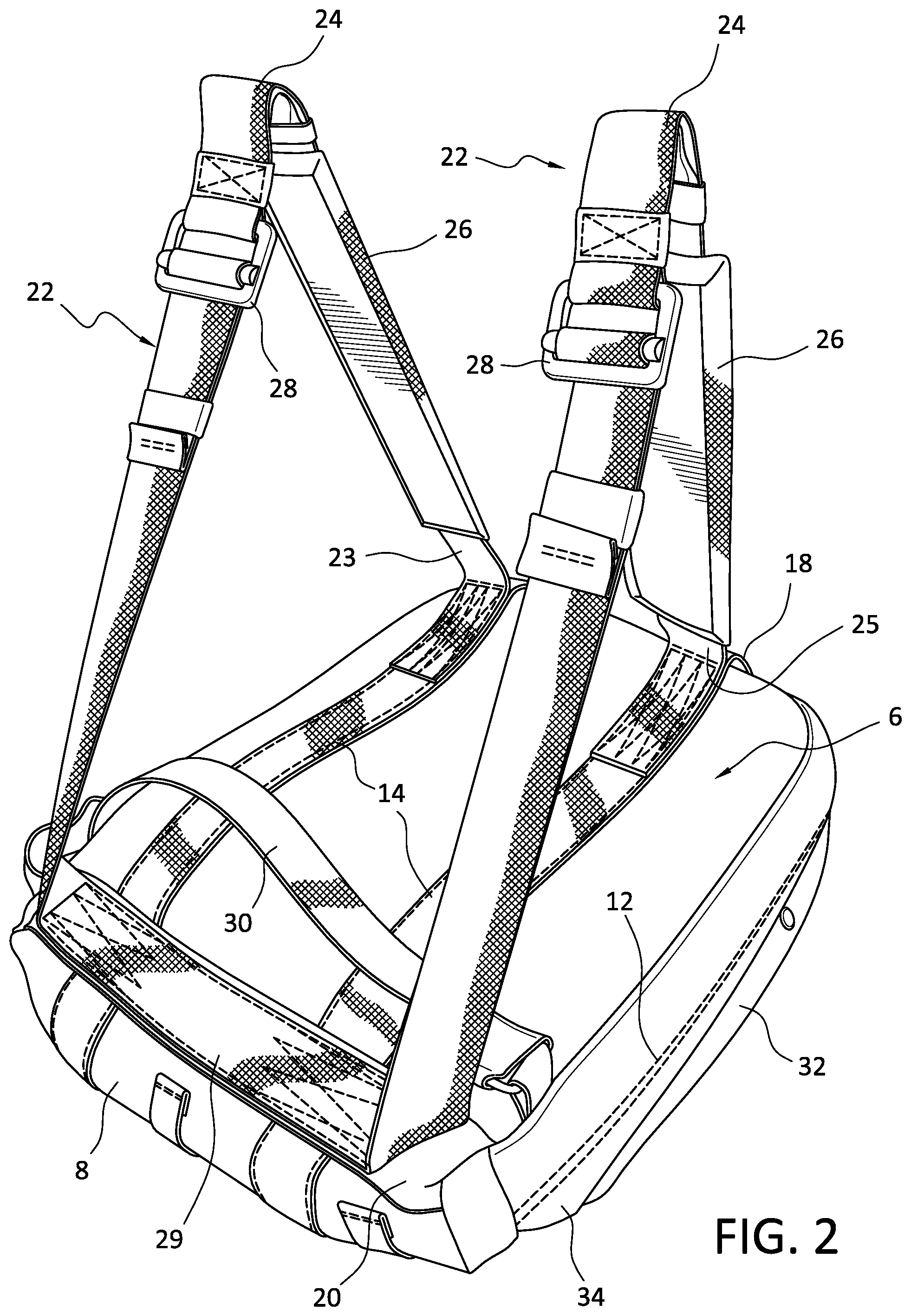 Patent US12317989 Figure 2 – Bag in particular a backpack for placement in an aircraft ejection seat