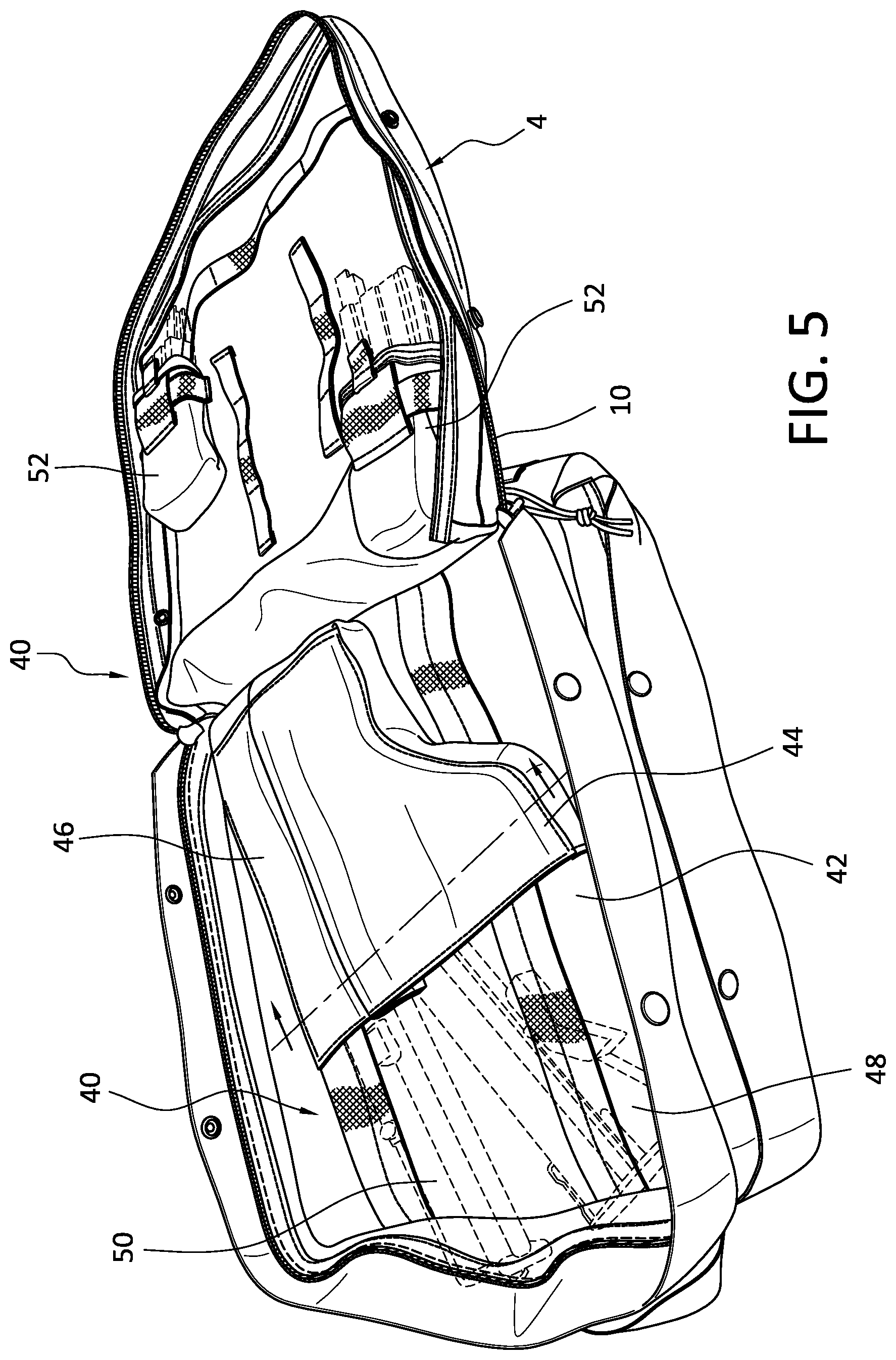 Patent US12317989 Figure 5 – Bag in particular a backpack for placement in an aircraft ejection seat