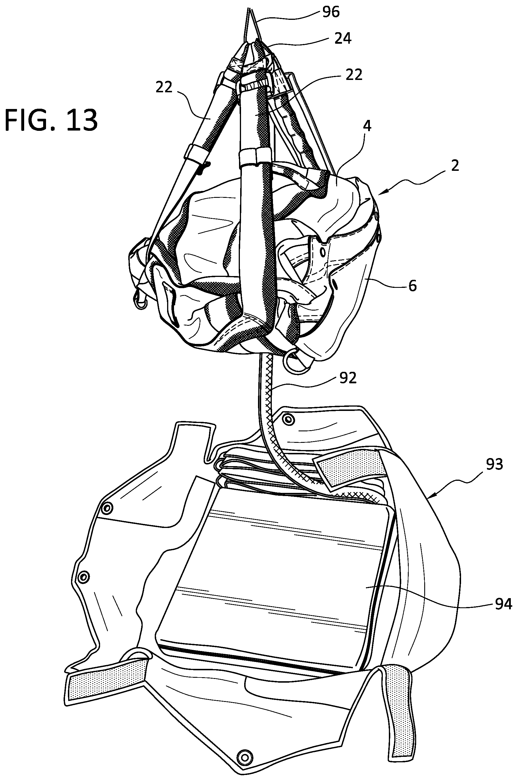 Patent US12317989 Figure 11 – Bag in particular a backpack for placement in an aircraft ejection seat