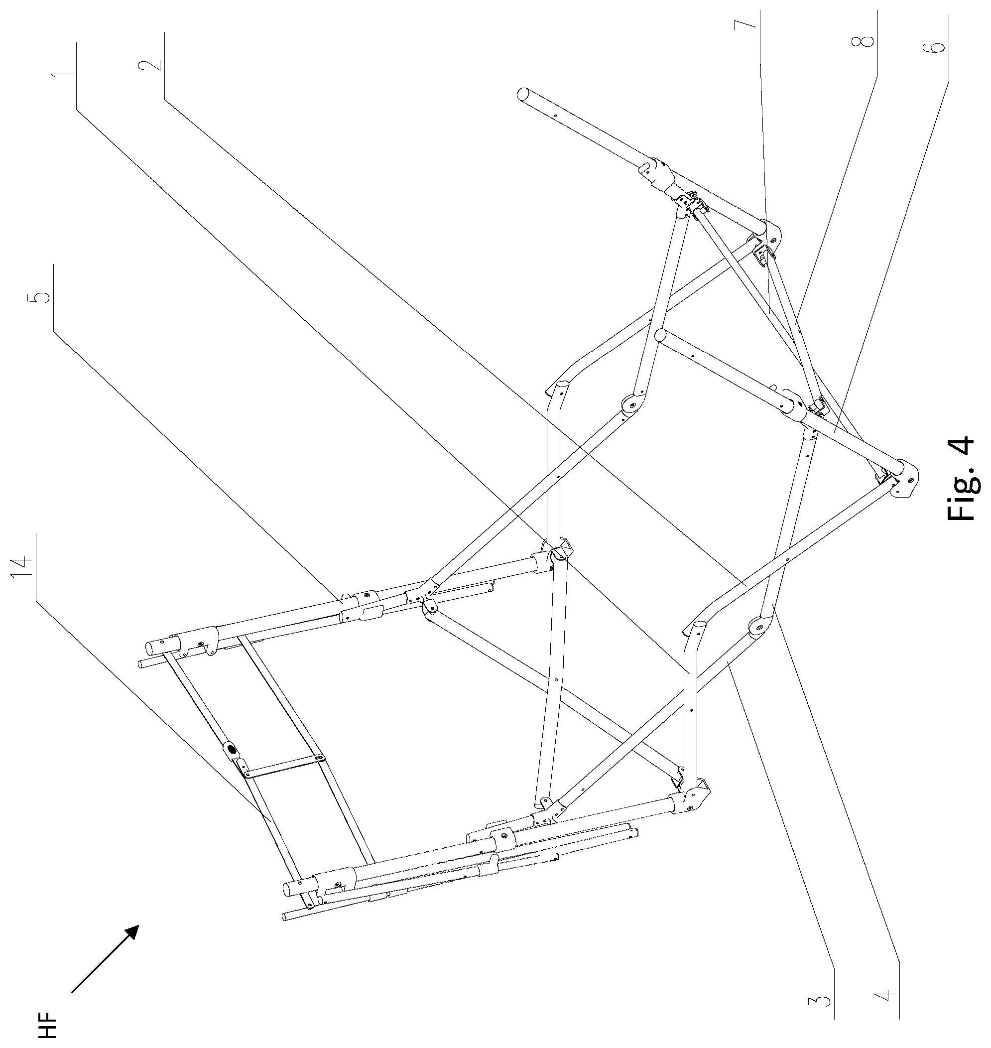 Patent US12317990 Figure 4 – Foldable hammock