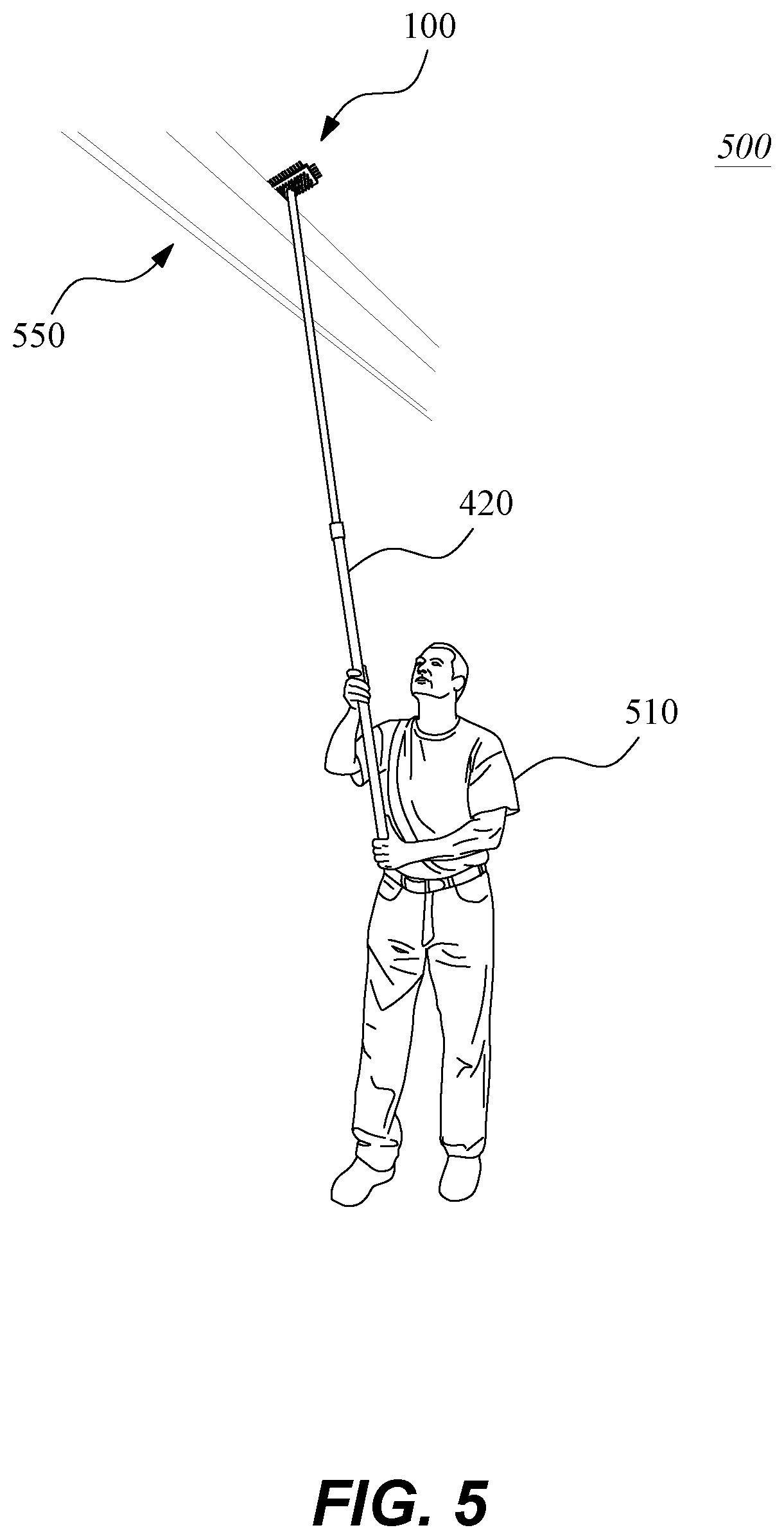 Patent US12317992 Figure 8 – Universal gutter guard cleaning brush