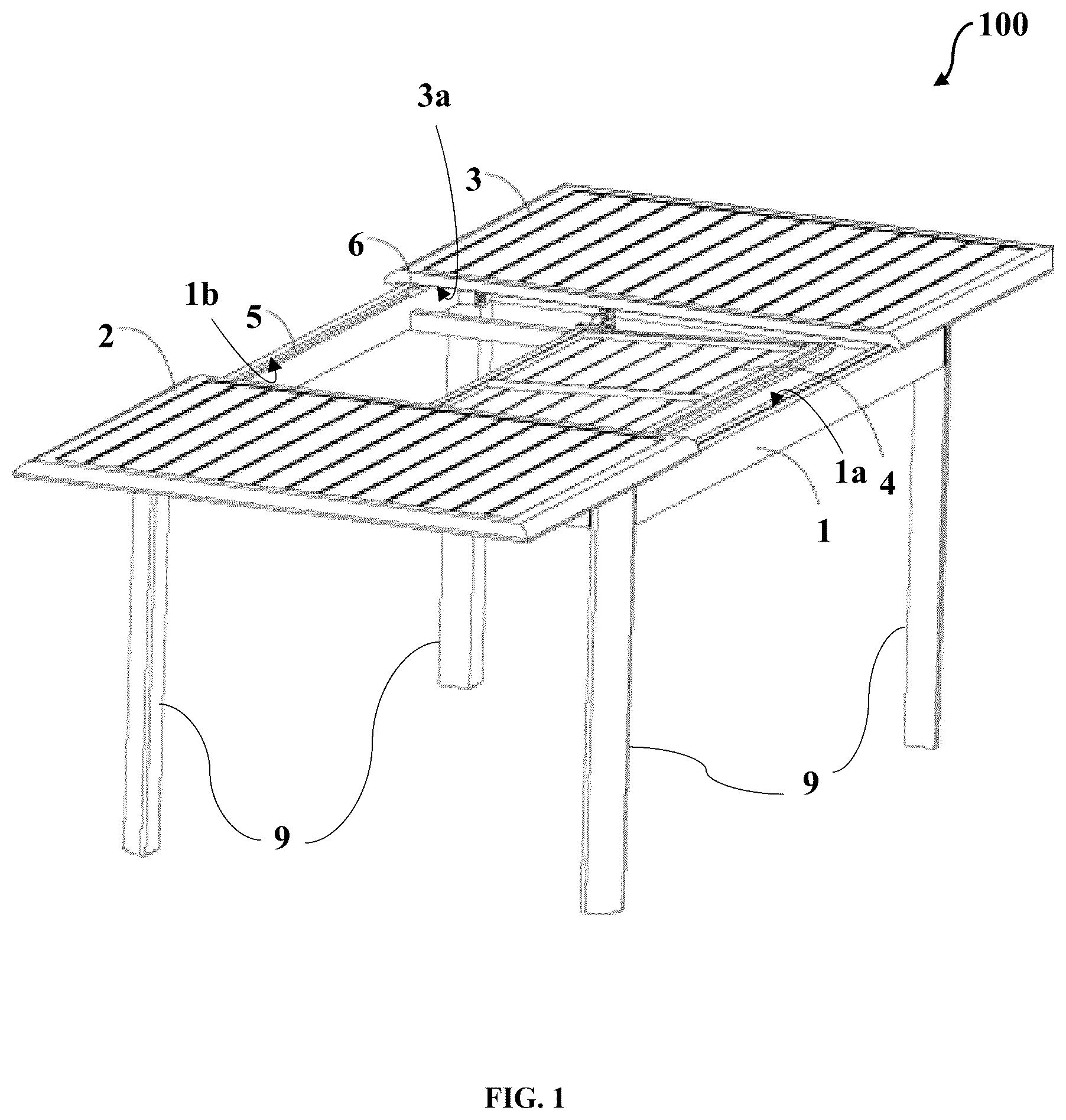 Patent US12317993 Figure 1 – Pull-out table with single slide rail