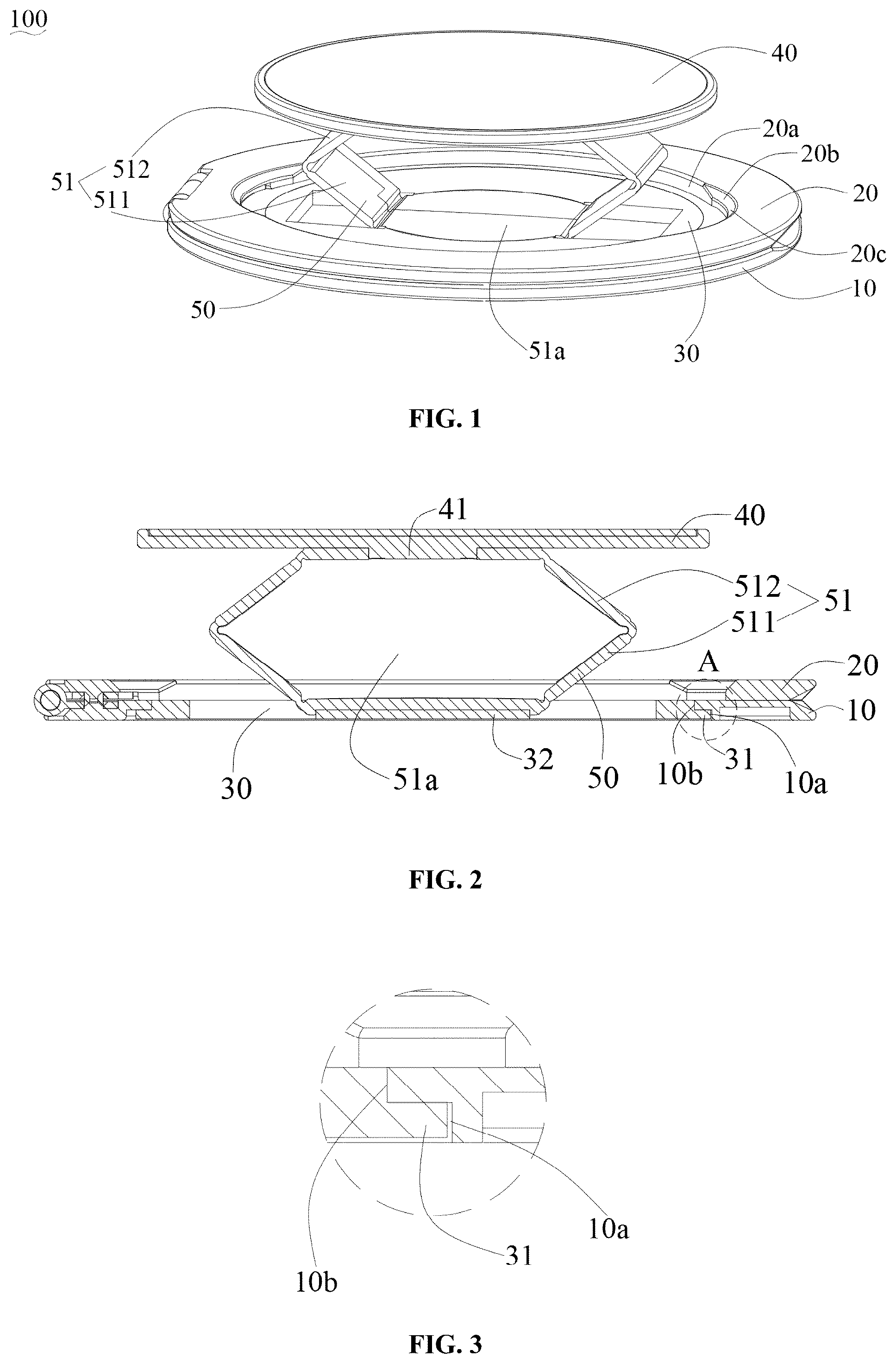 Patent US12317995 Figure 1 – Bracket assembly and electronic device bracket