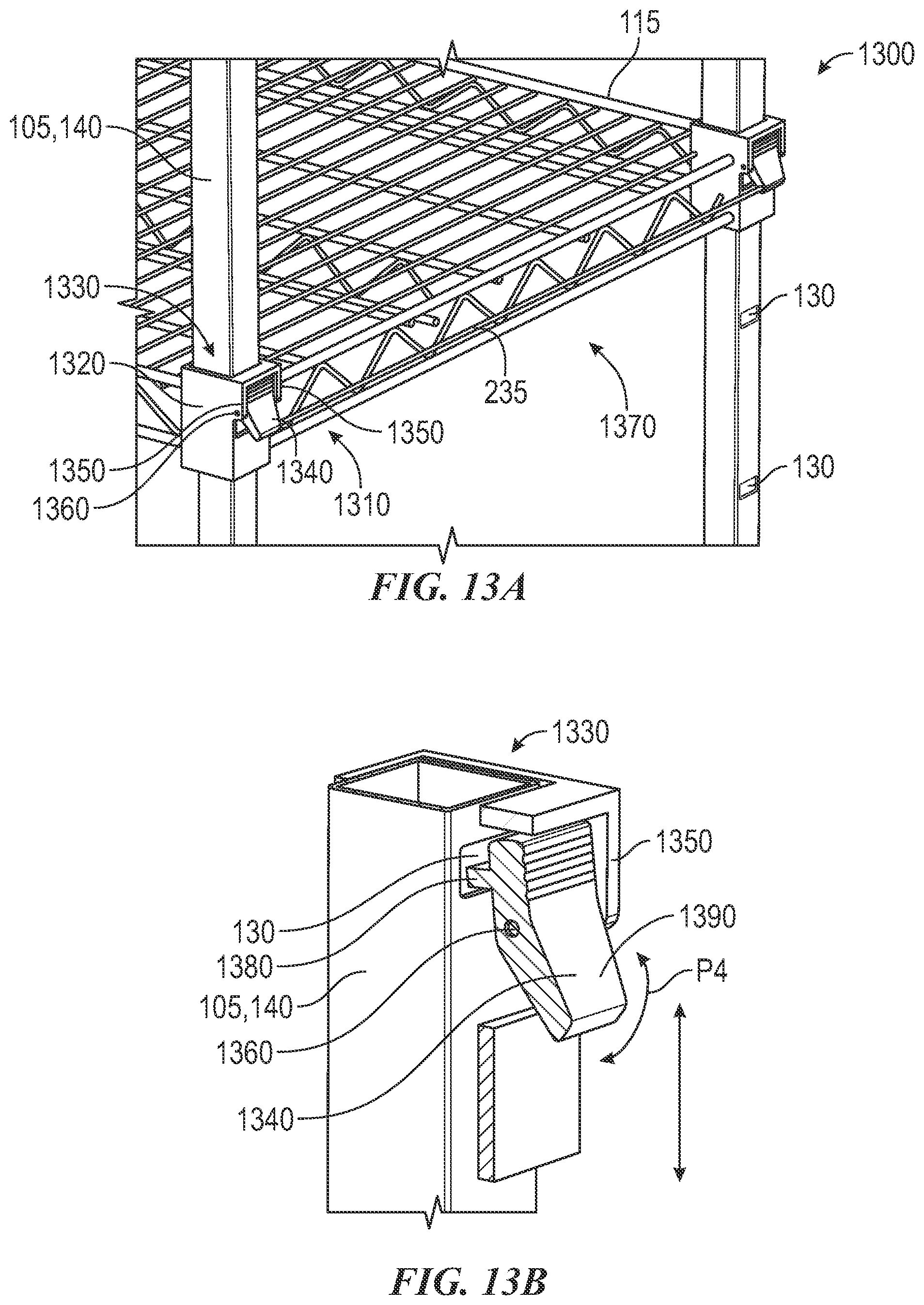 Patent US12317997 Figure 13 – Adjustable shelving systems and methods