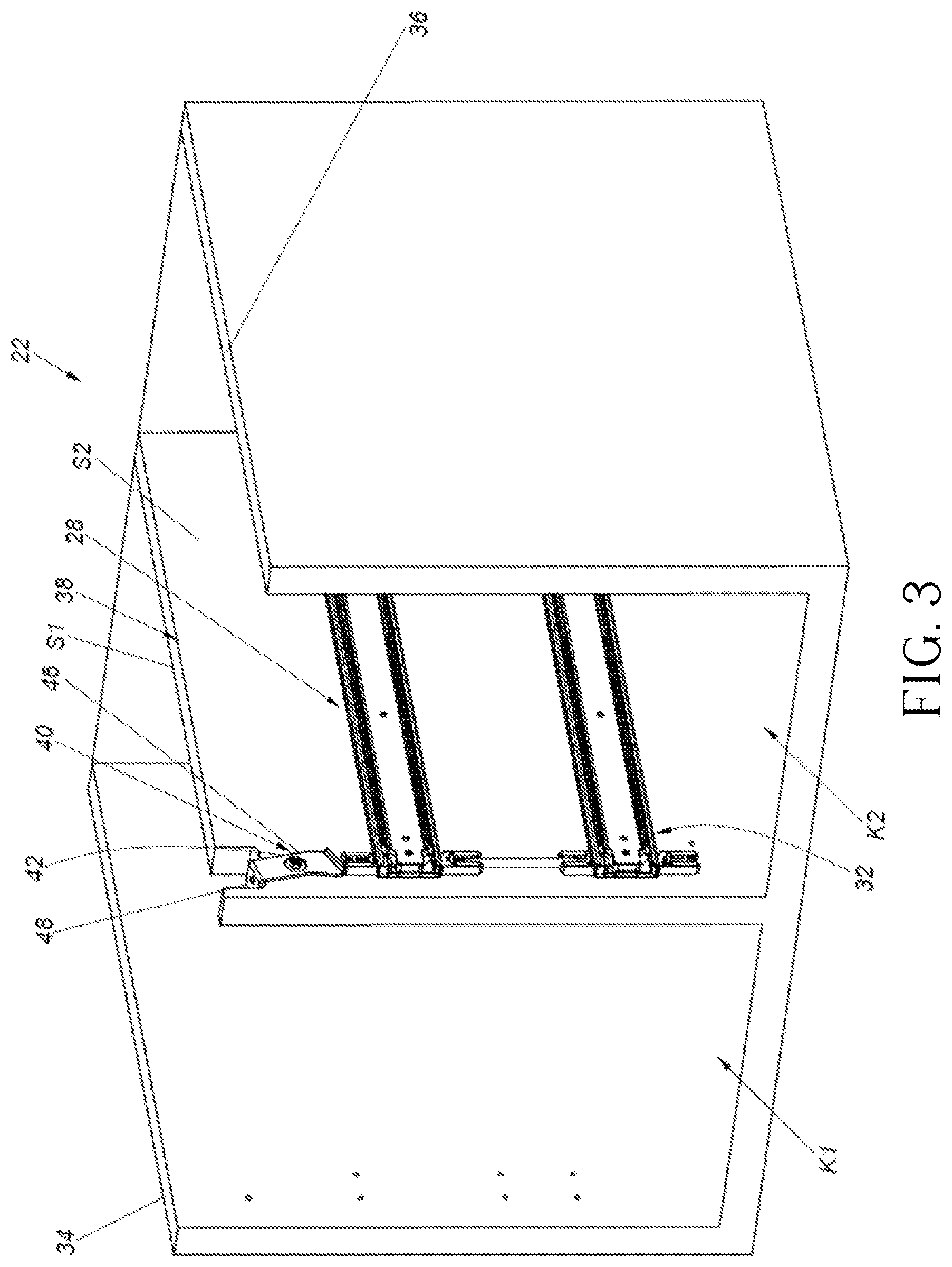 Patent US12318000 Figure 3 – Slide rail mechanism