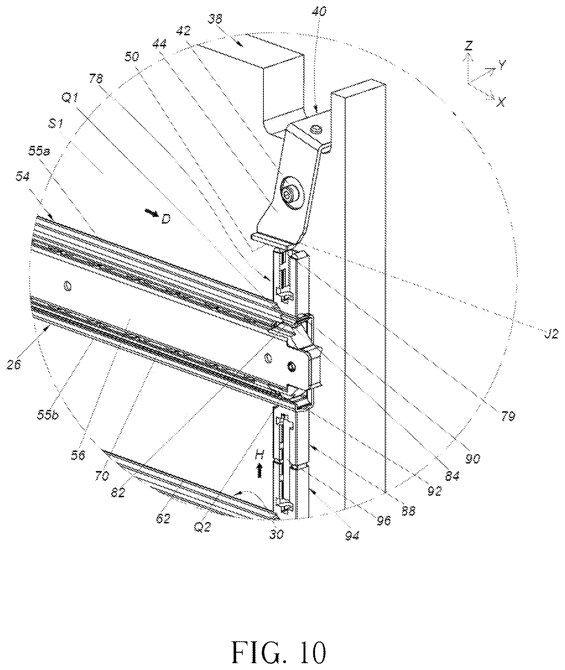Patent US12318000 Figure 10 – Slide rail mechanism