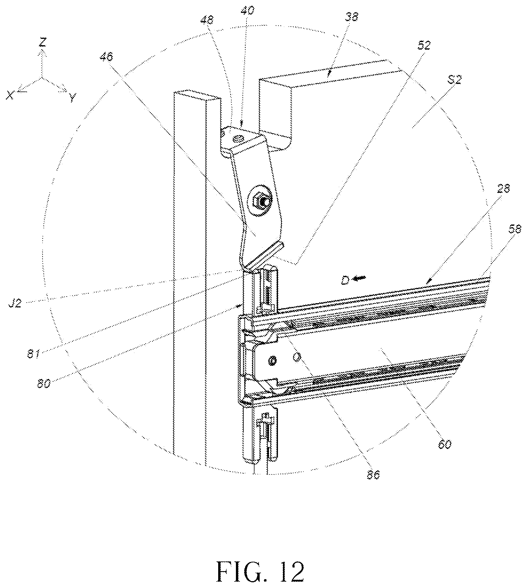 Patent US12318000 Figure 12 – Slide rail mechanism