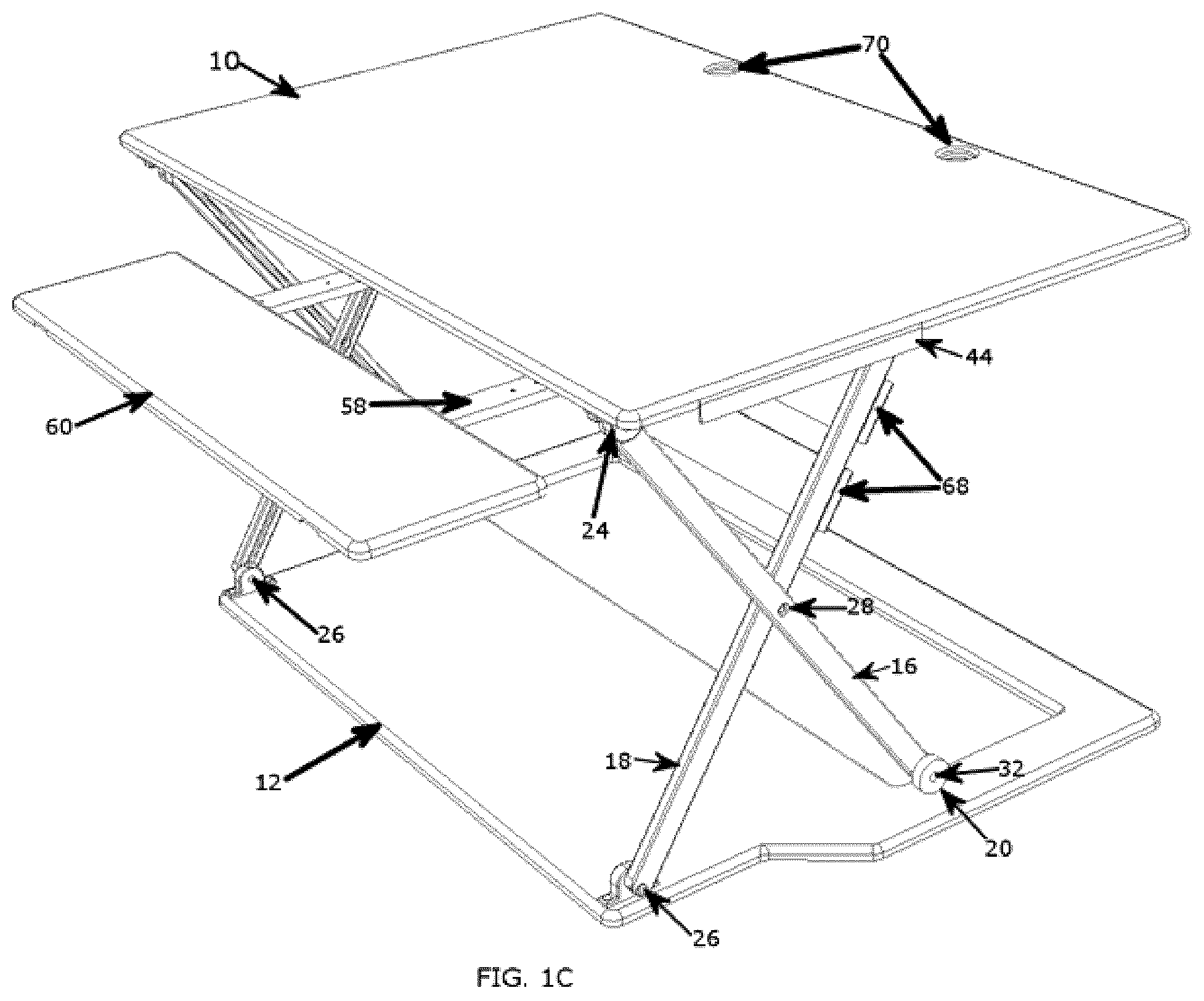 Patent US12318002 Figure 3 – Desktop workspace that adjusts vertically