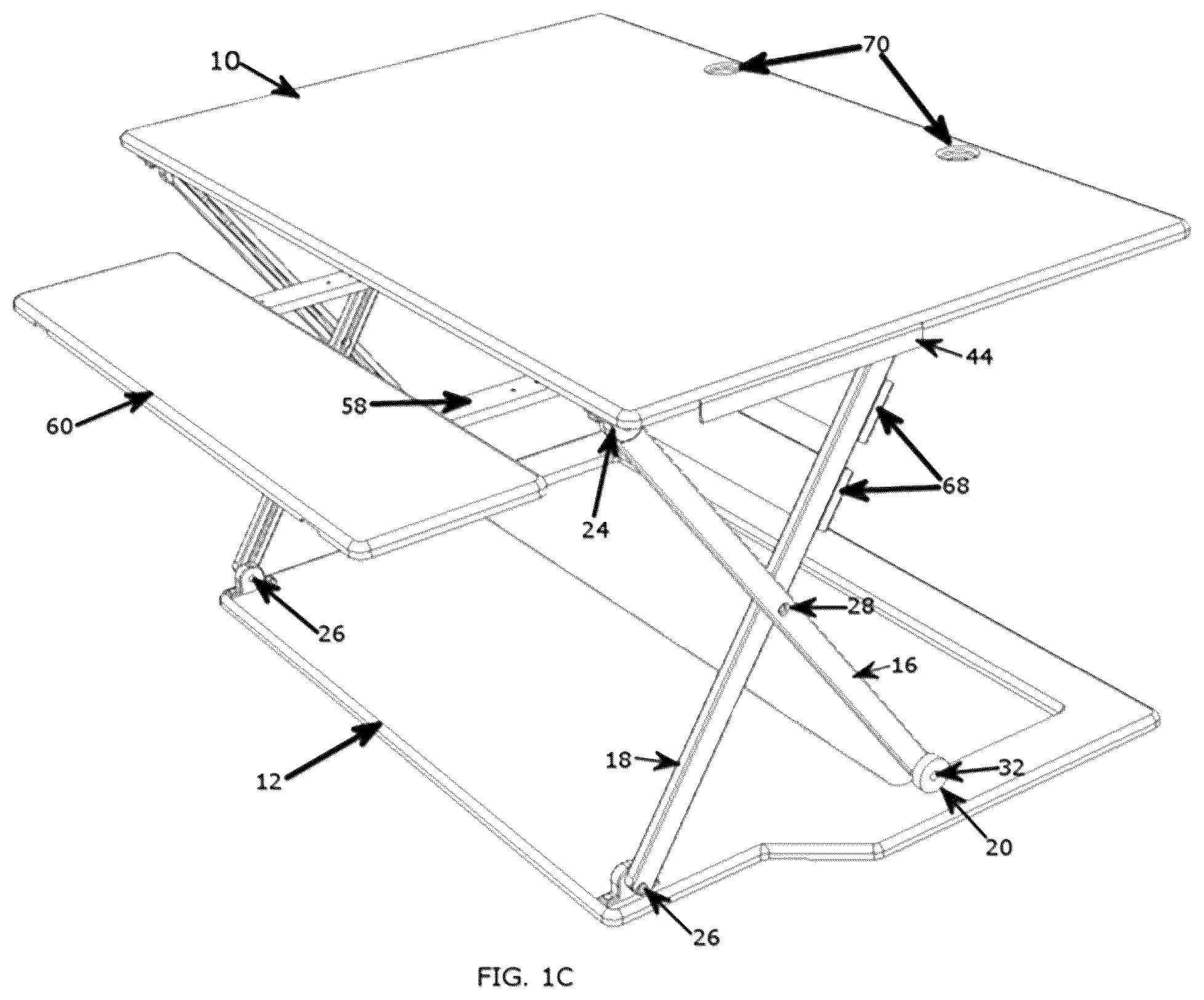 Patent US12318003 Figure 3 – Desktop workspace that adjusts vertically