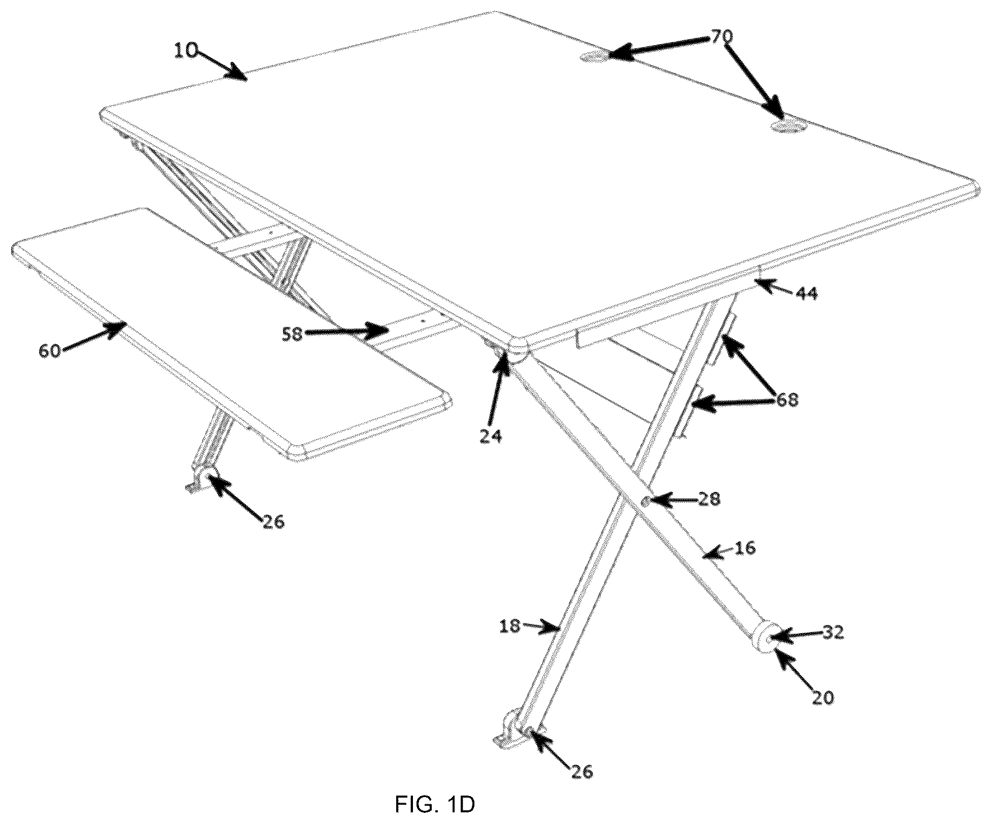Patent US12318003 Figure 4 – Desktop workspace that adjusts vertically