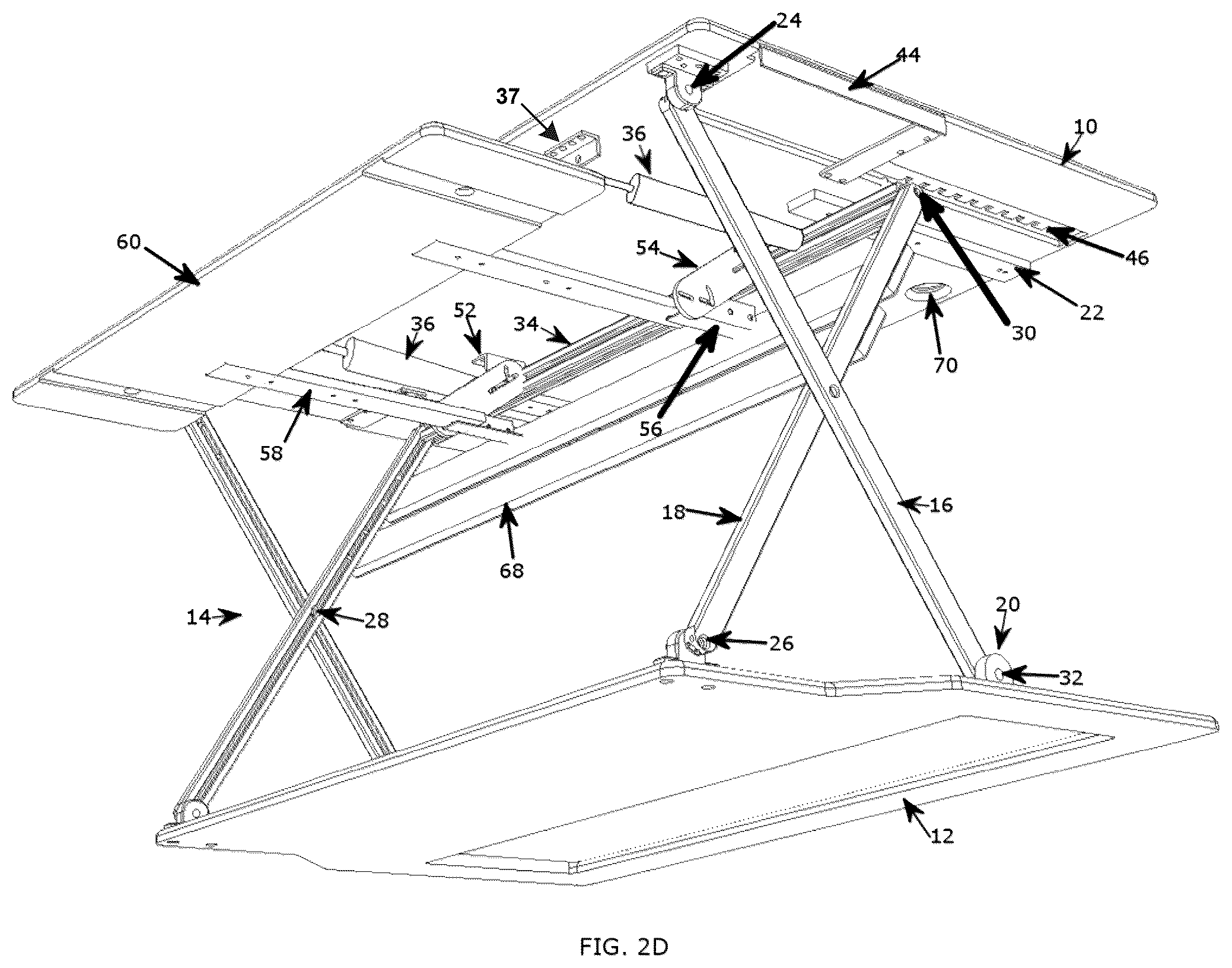 Patent US12318003 Figure 8 – Desktop workspace that adjusts vertically