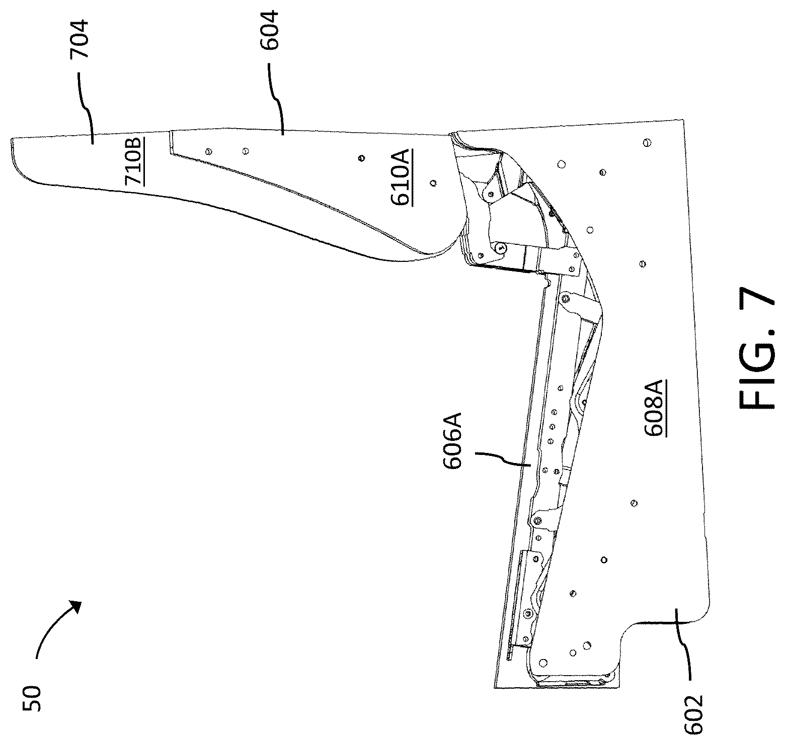 Patent US12318008 Figure 7 – Convertible theater seating assembly