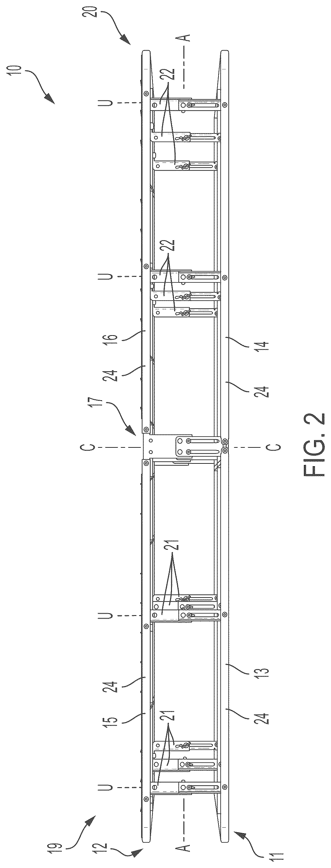 Patent US12318009 Figure 2 – Foldable mattress foundation