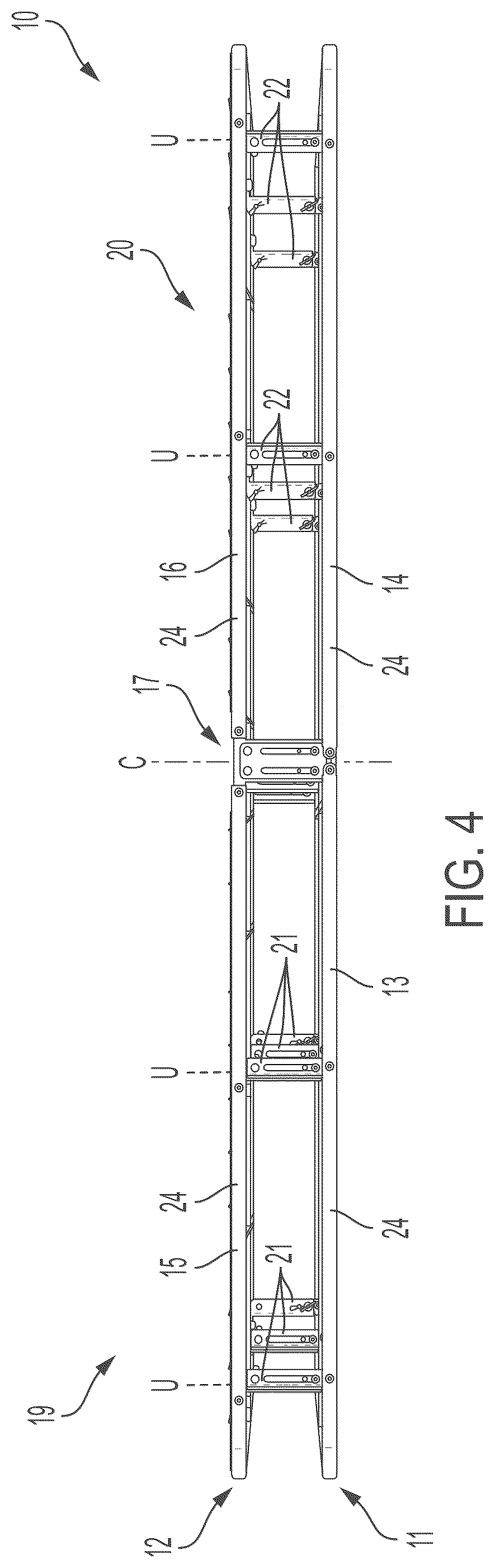 Patent US12318009 Figure 4 – Foldable mattress foundation