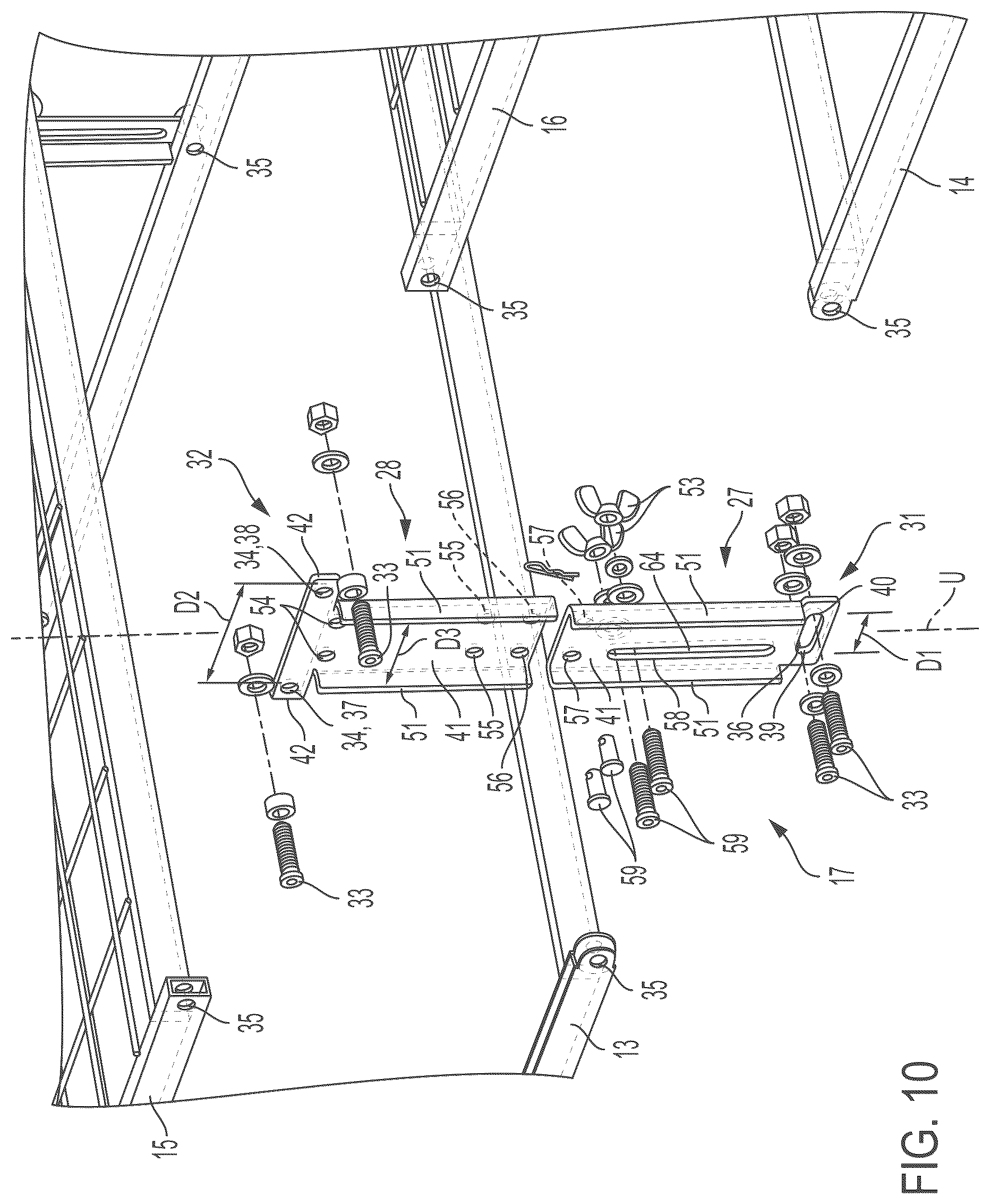 Patent US12318009 Figure 10 – Foldable mattress foundation