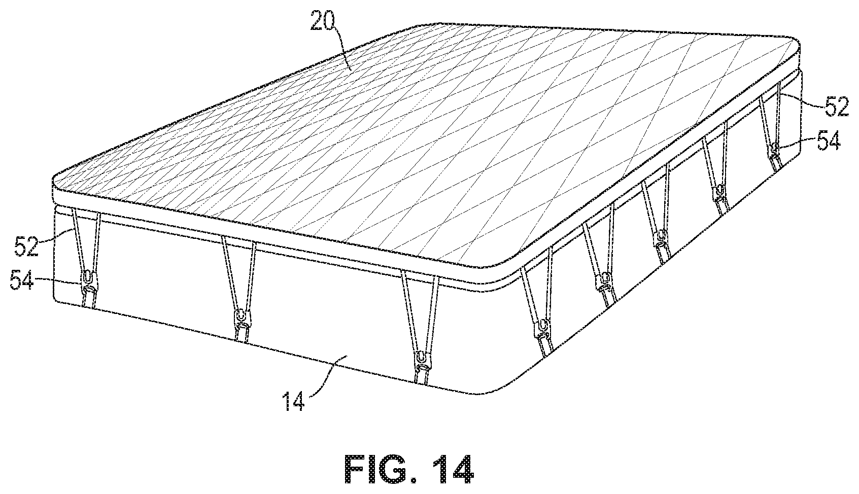 Patent US12318011 Figure 14 – Customizable mattress