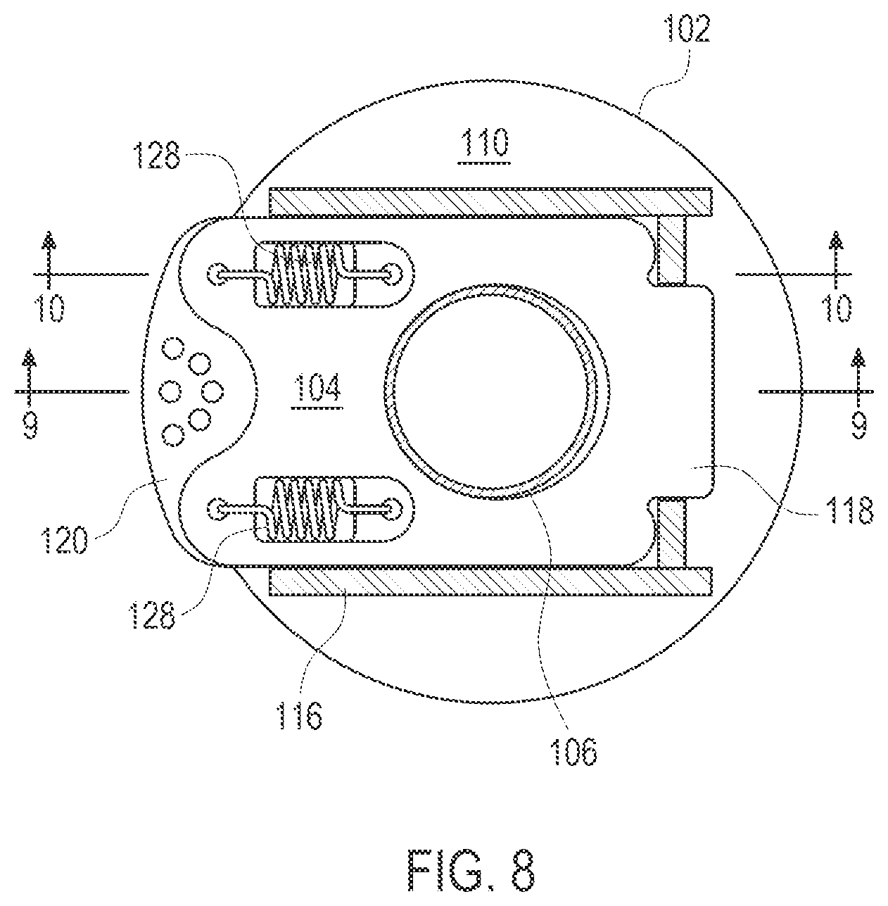 Patent US12318013 Figure 8 – Height adjustment mechanism for furniture