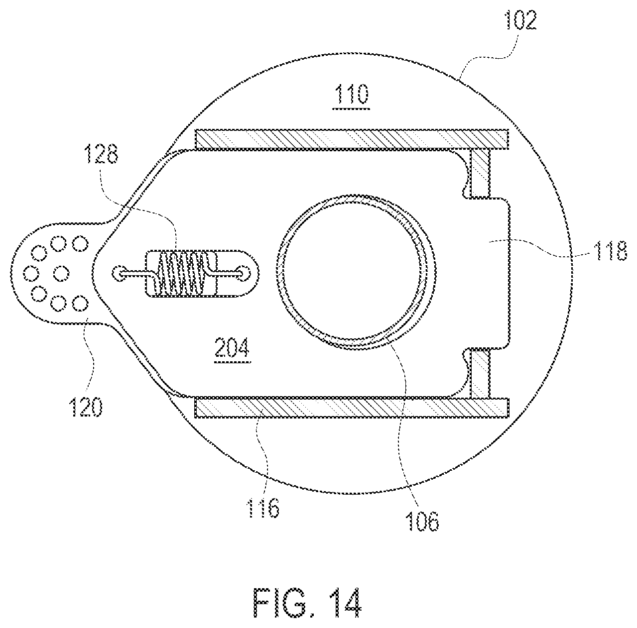 Patent US12318013 Figure 14 – Height adjustment mechanism for furniture