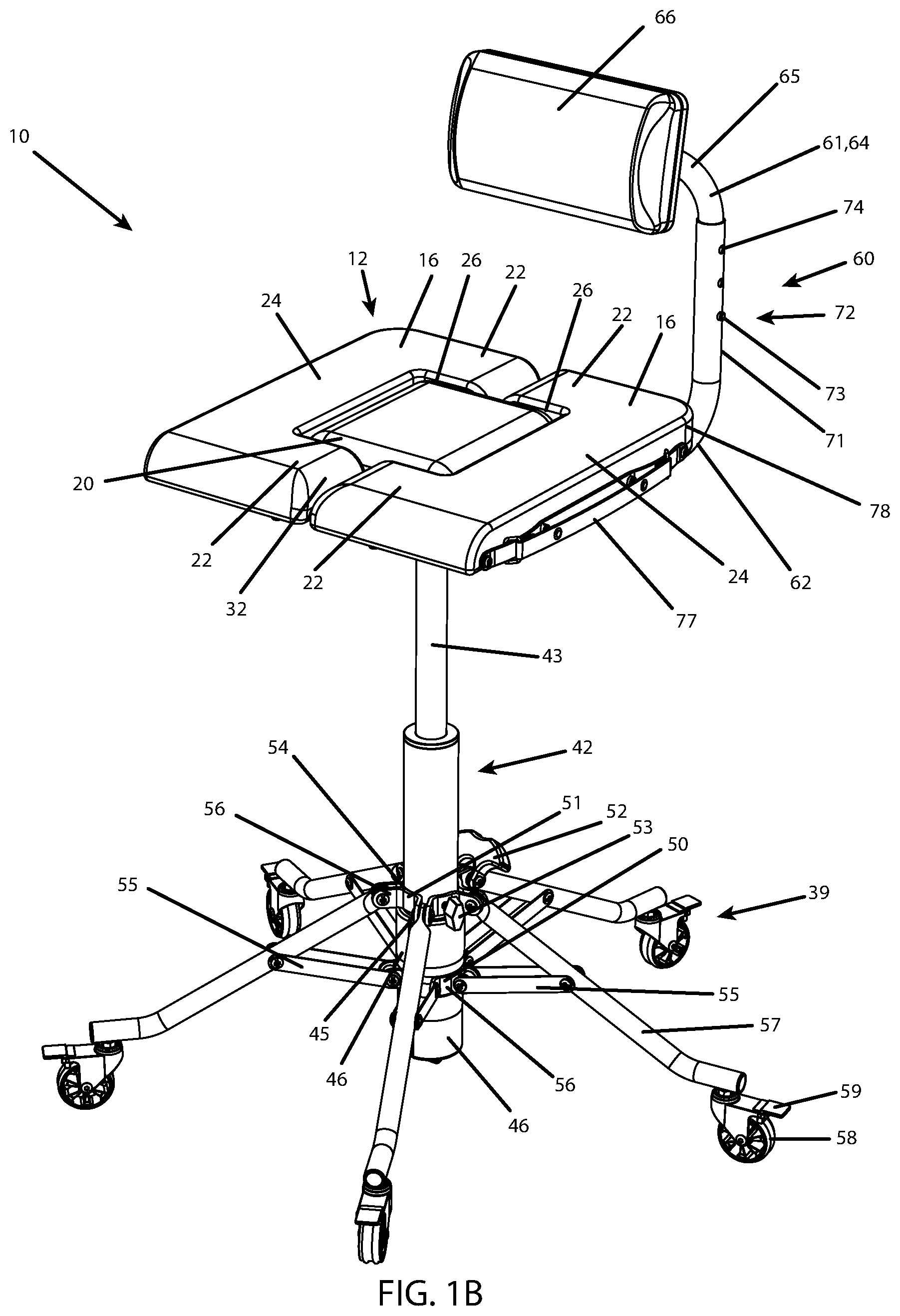 Patent US12318015 Figure 2 – Lightweight collapsible stool