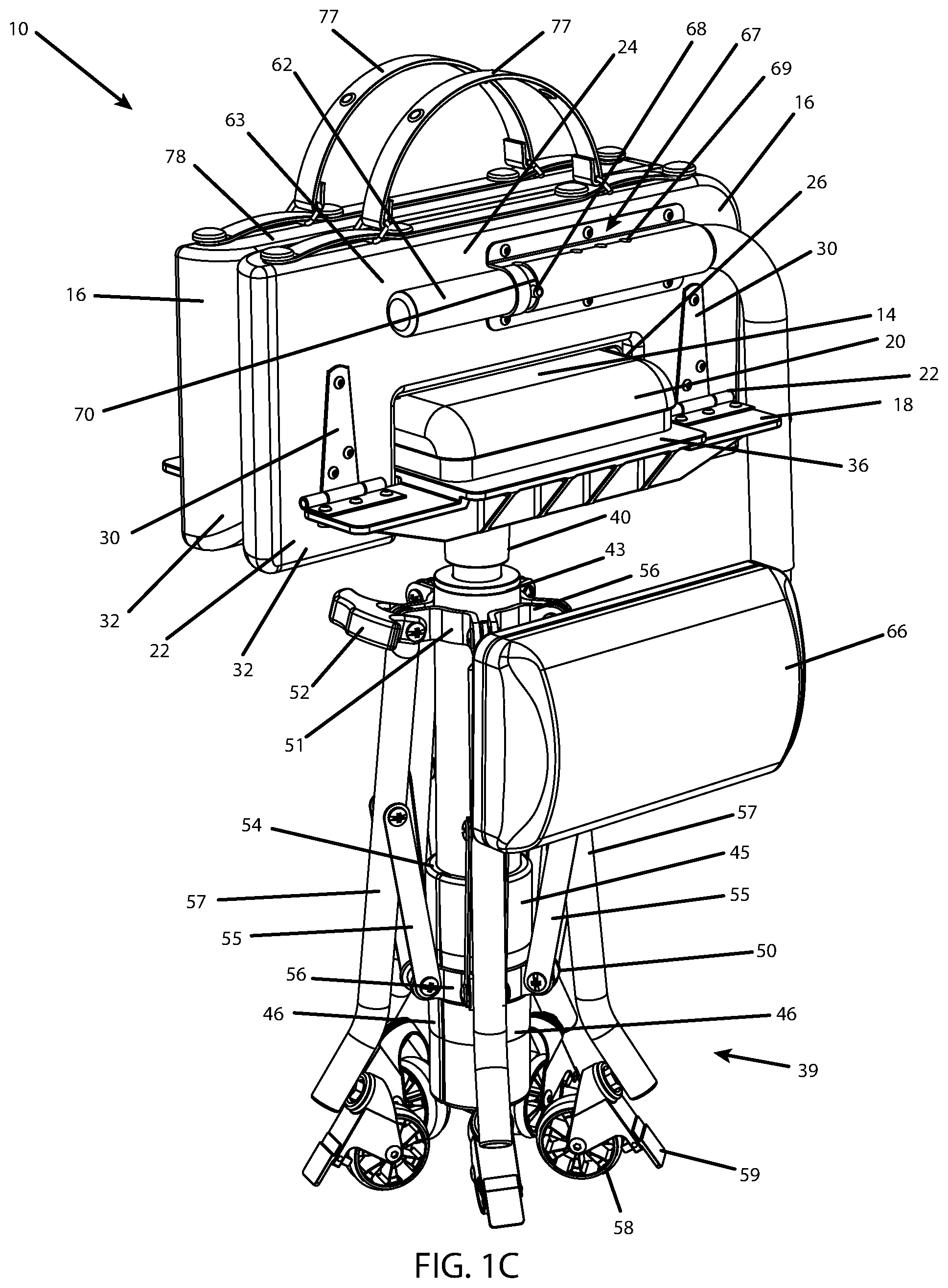 Patent US12318015 Figure 3 – Lightweight collapsible stool