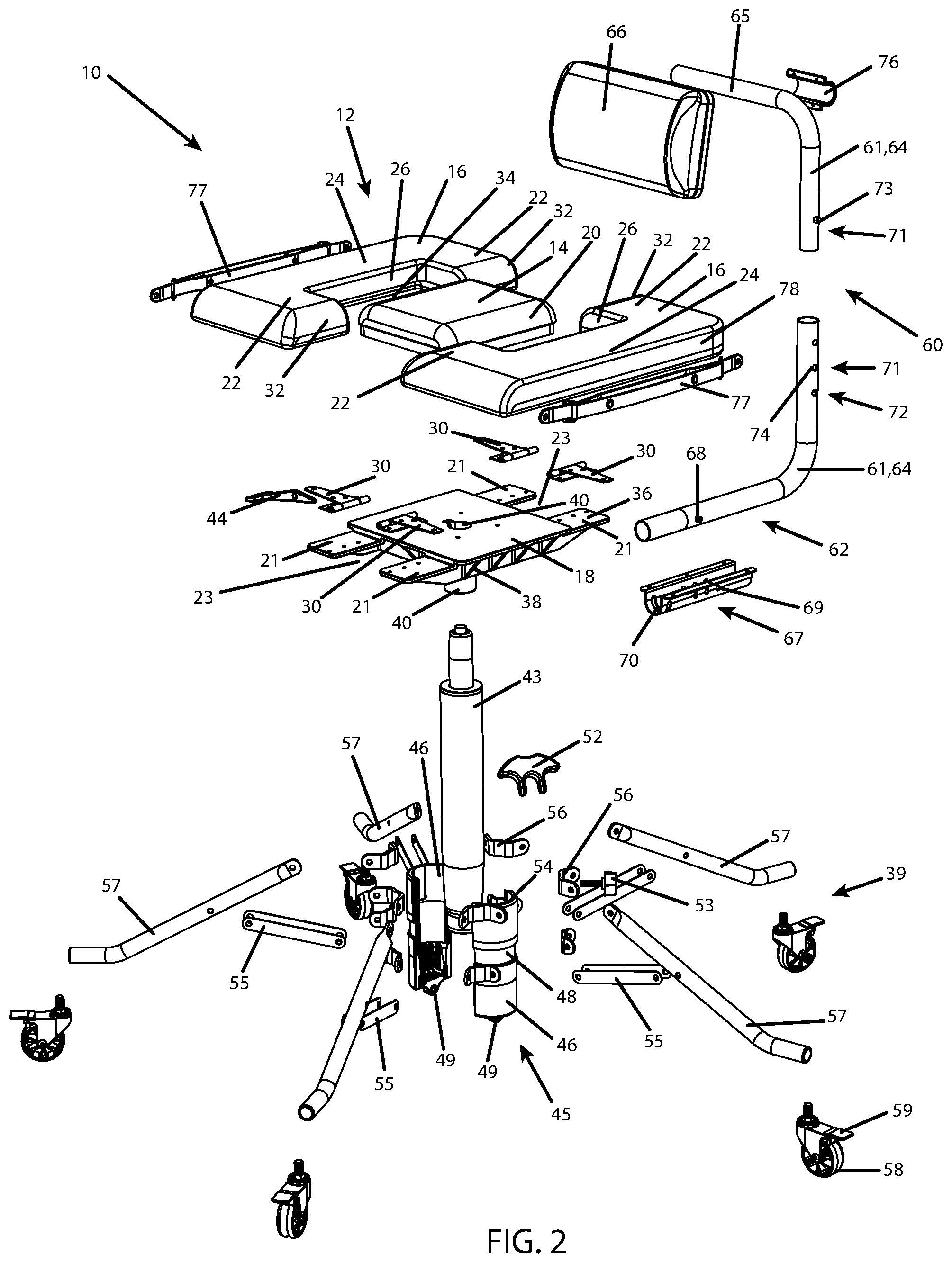Patent US12318015 Figure 4 – Lightweight collapsible stool