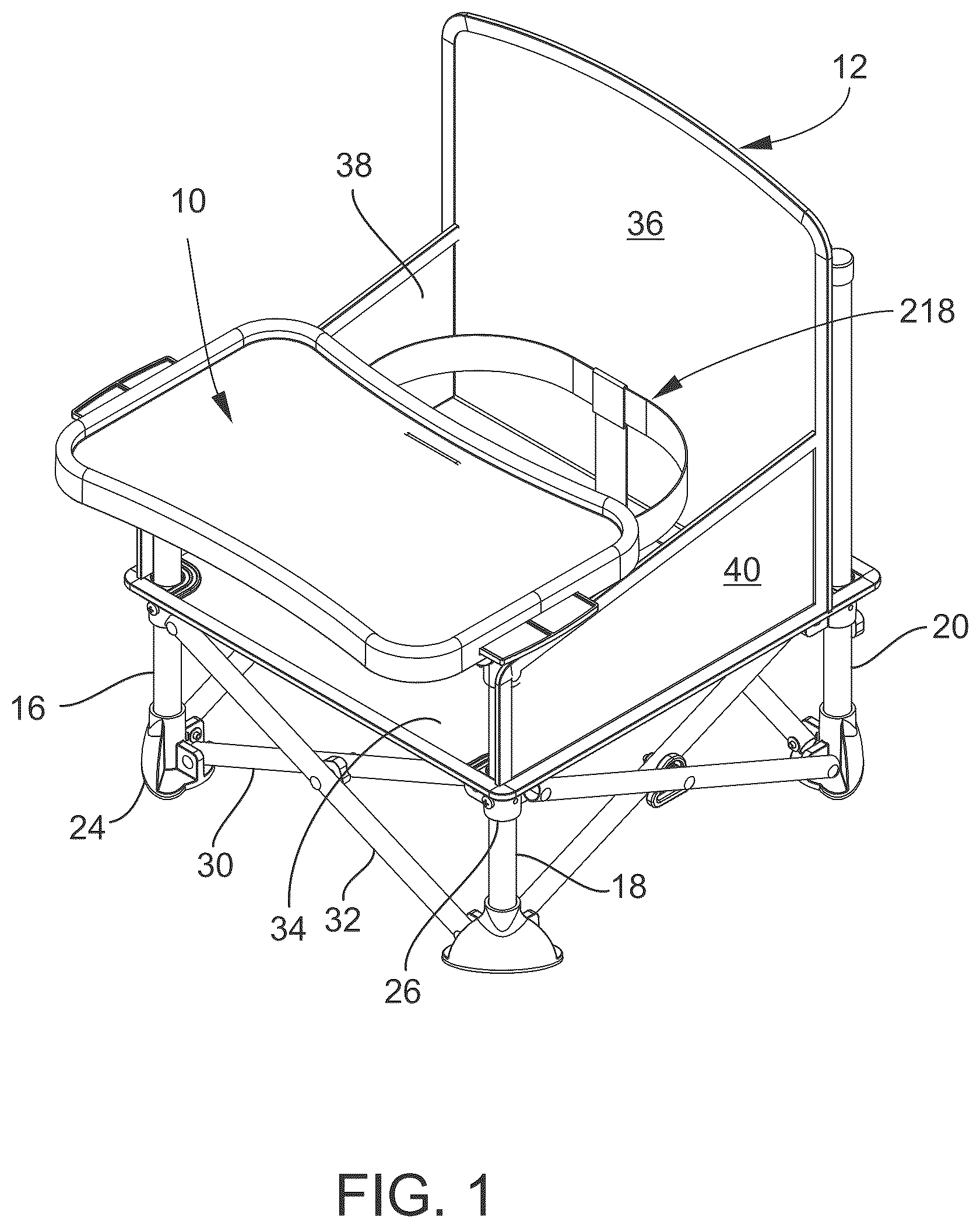 Patent US12318017 Figure 1 – Tray with integral mechanism