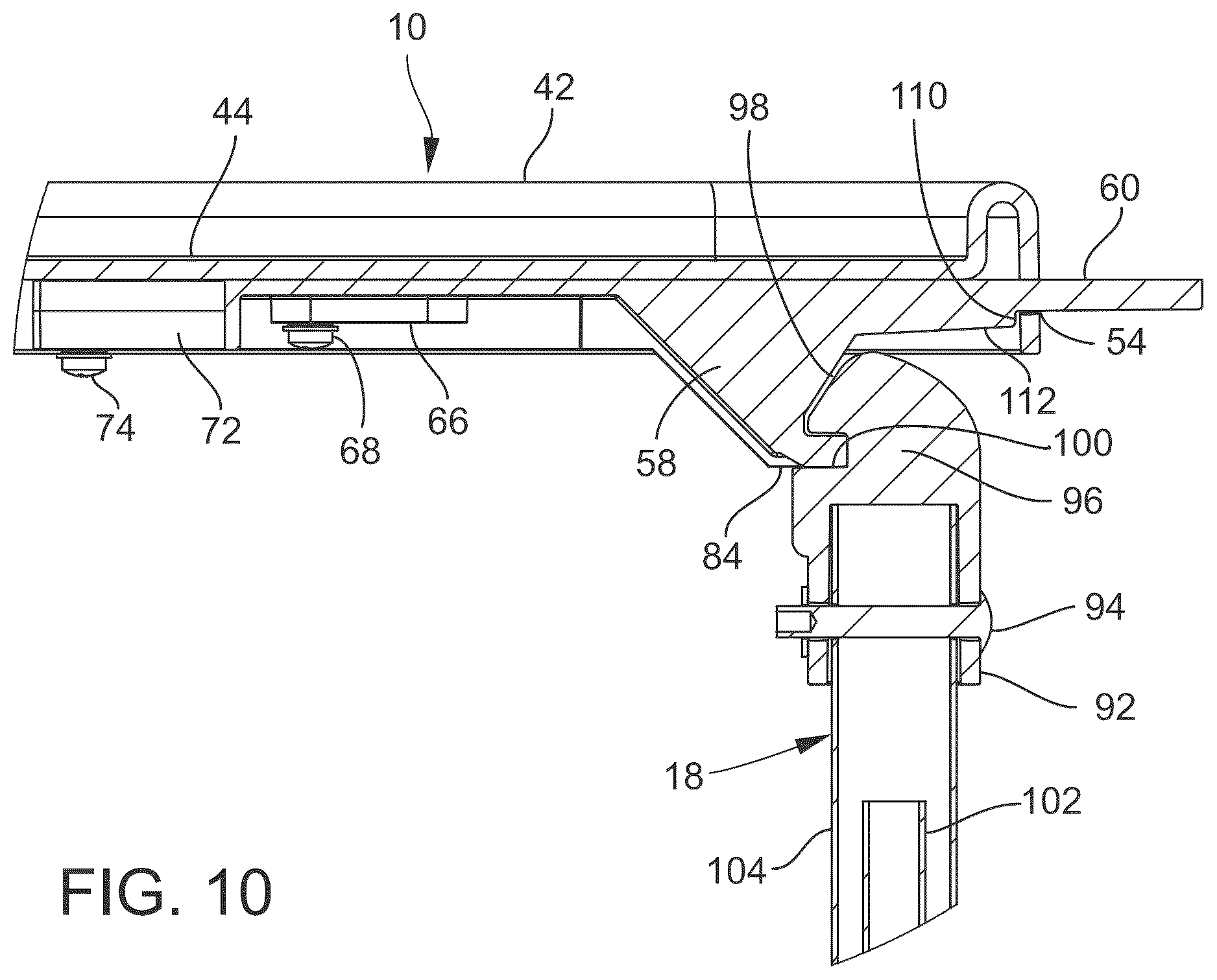 Patent US12318017 Figure 10 – Tray with integral mechanism
