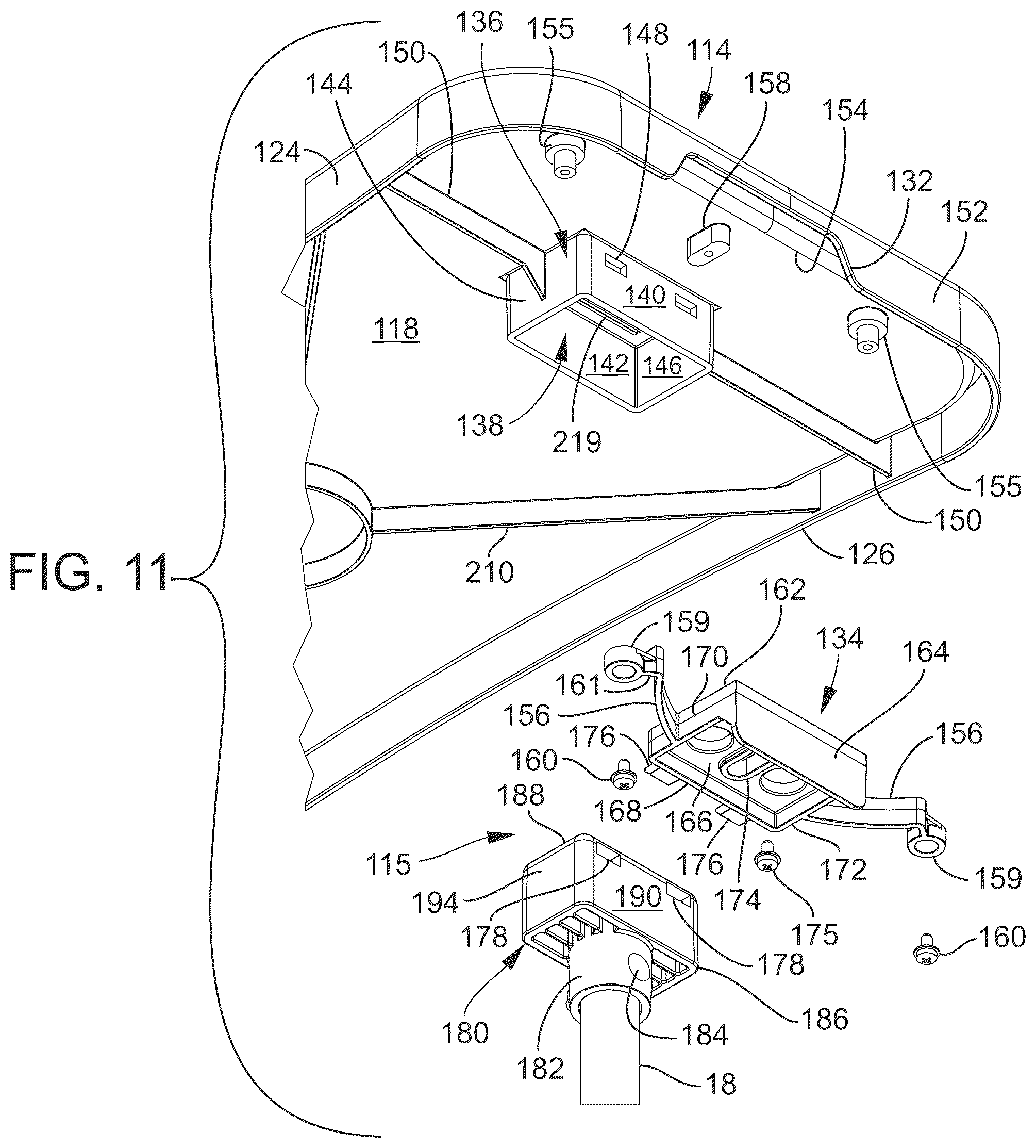 Patent US12318017 Figure 11 – Tray with integral mechanism