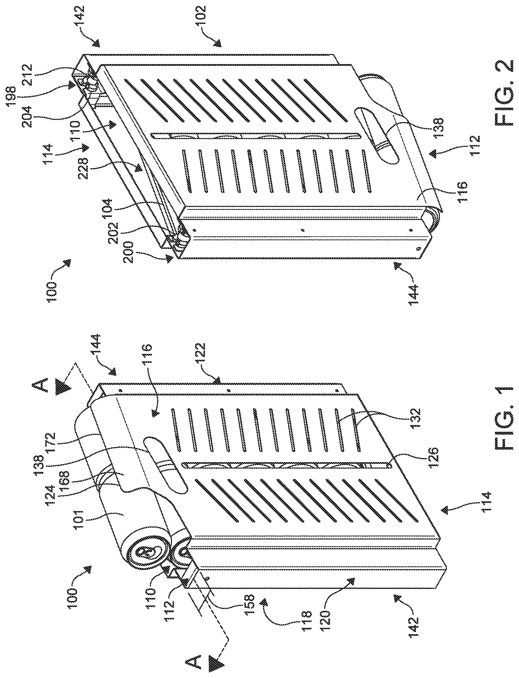 Patent US12318018 Figure 1 – Container for retaining and dispensing items