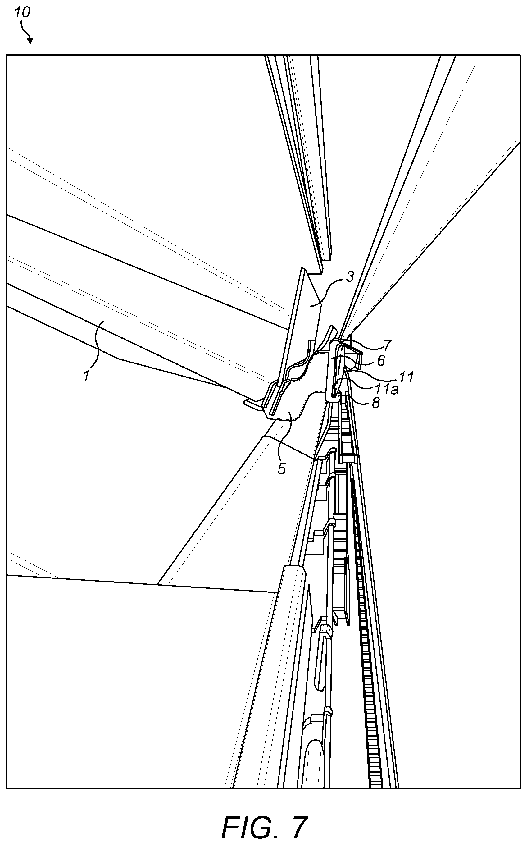 Patent US12318021 Figure 6 – Bracket for use with open display refrigerators