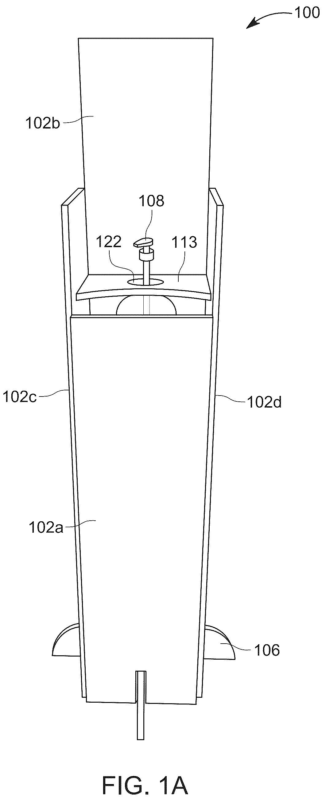 Patent US12318022 Figure 1 – Flat-pack liquid dispensing station
