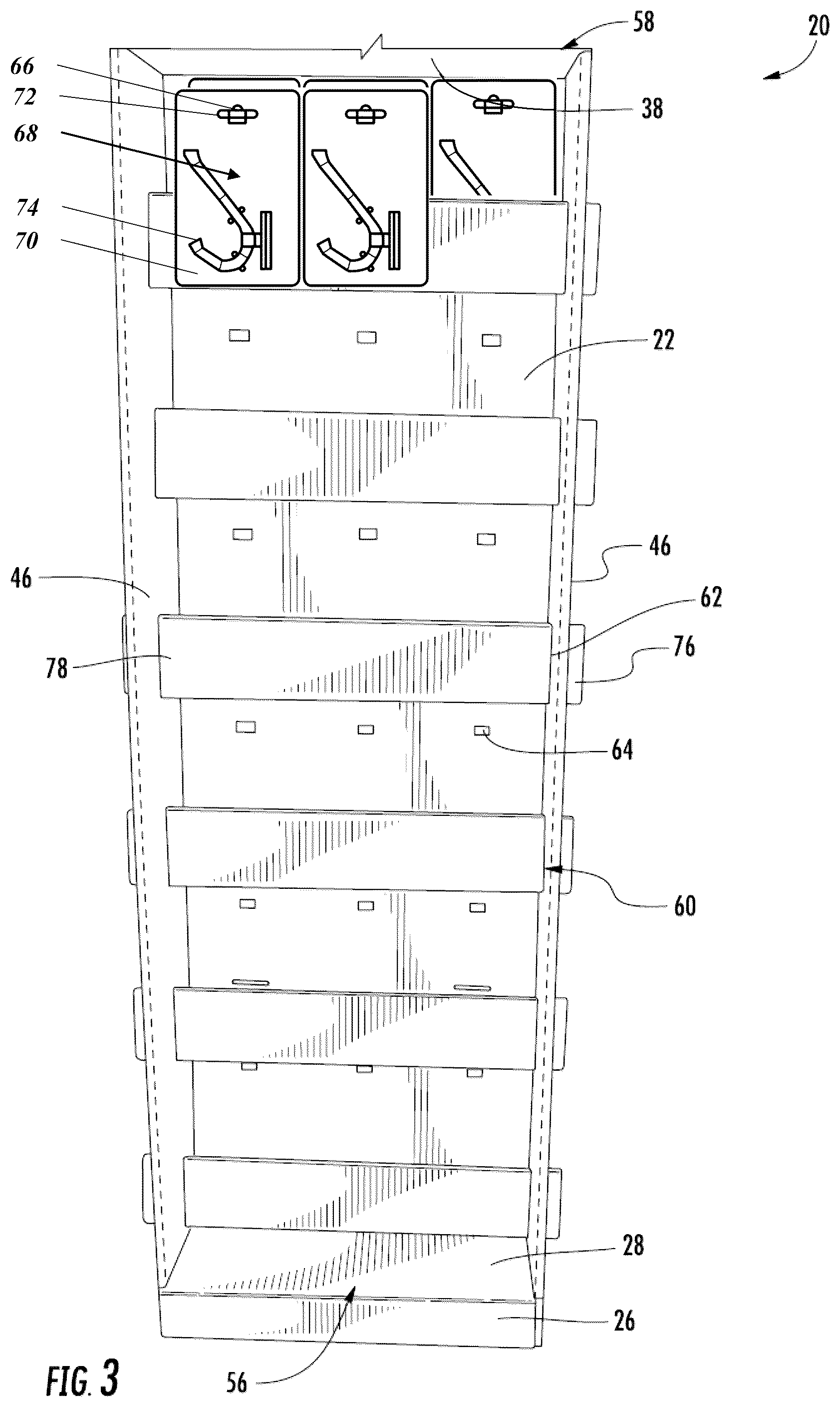 Patent US12318023 Figure 3 – Retail product package and display