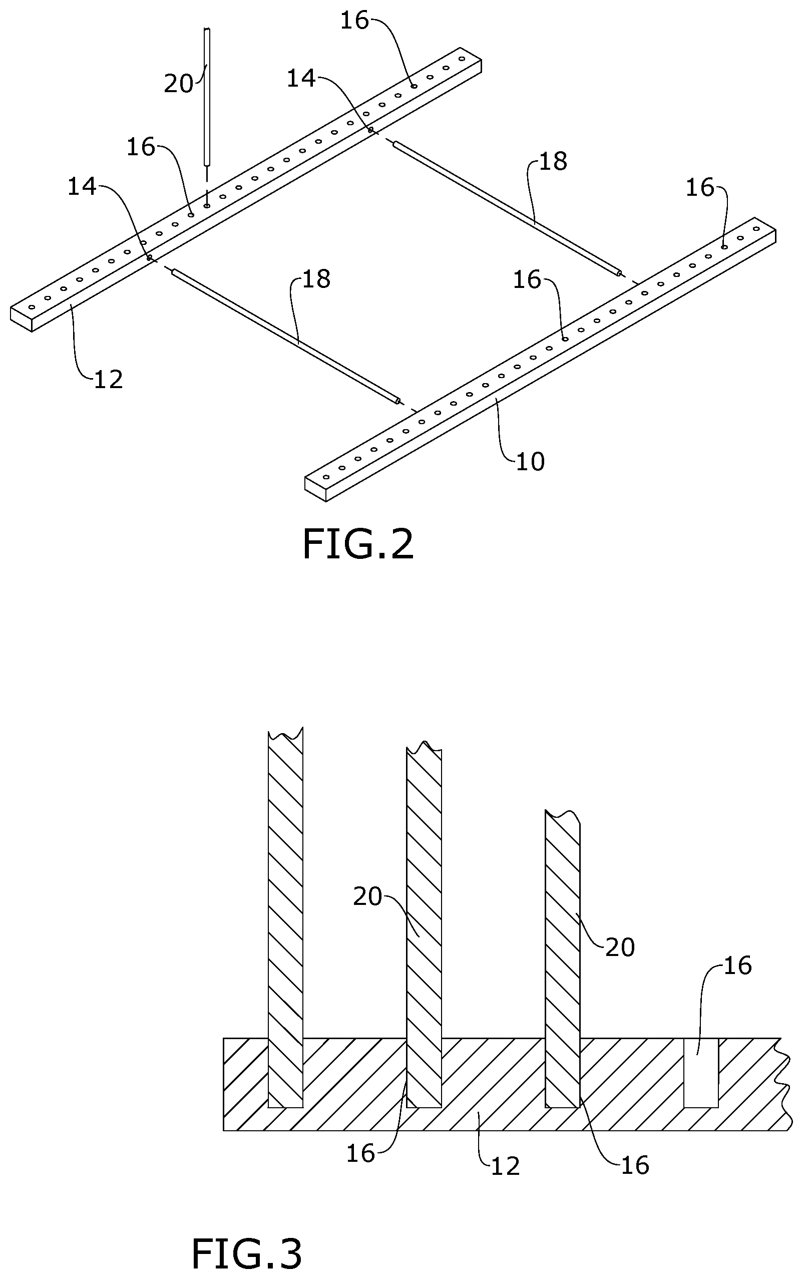Patent US12318024 Figure 2 – Art rack with dowels