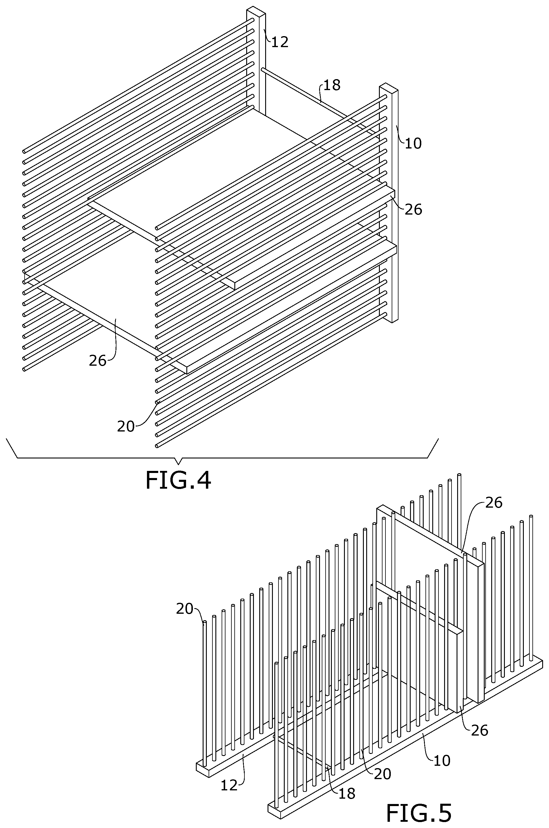 Patent US12318024 Figure 3 – Art rack with dowels