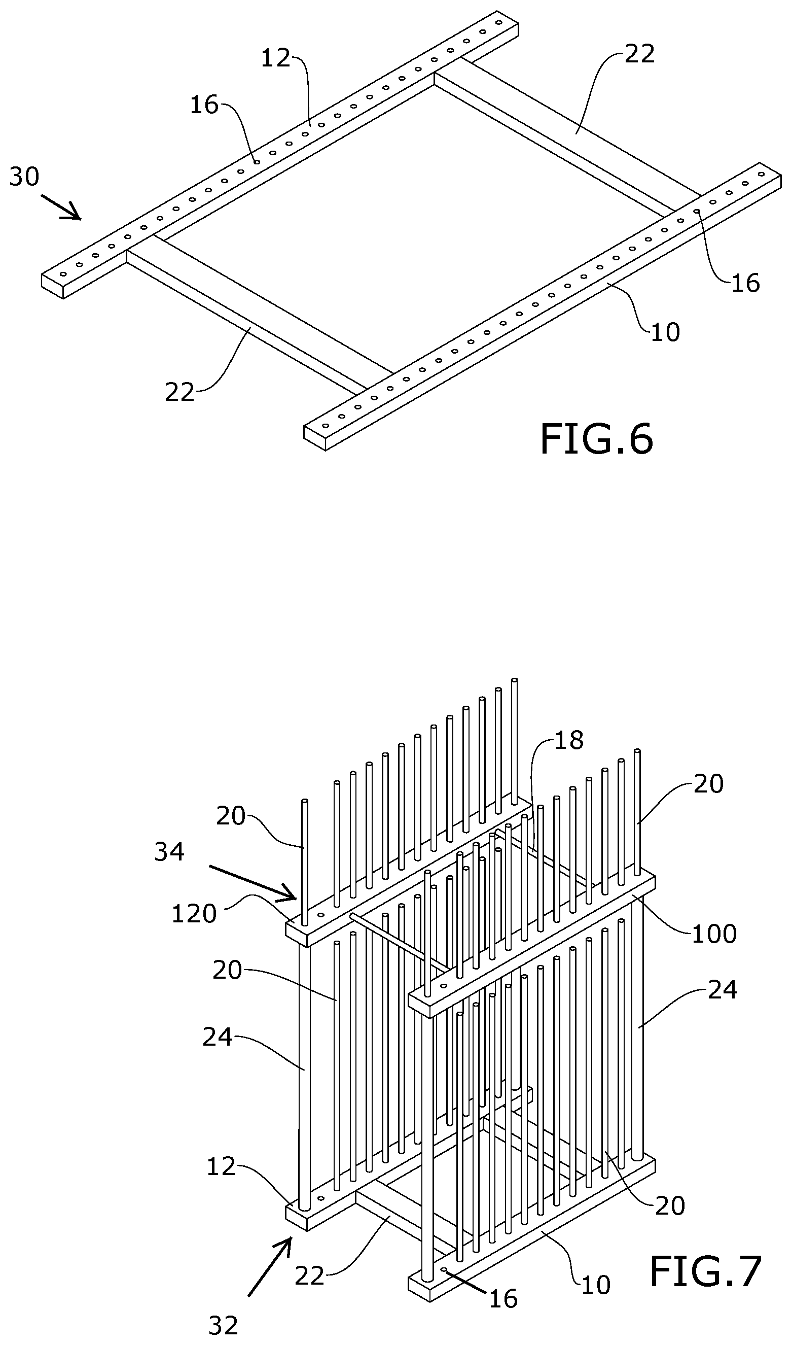 Patent US12318024 Figure 4 – Art rack with dowels