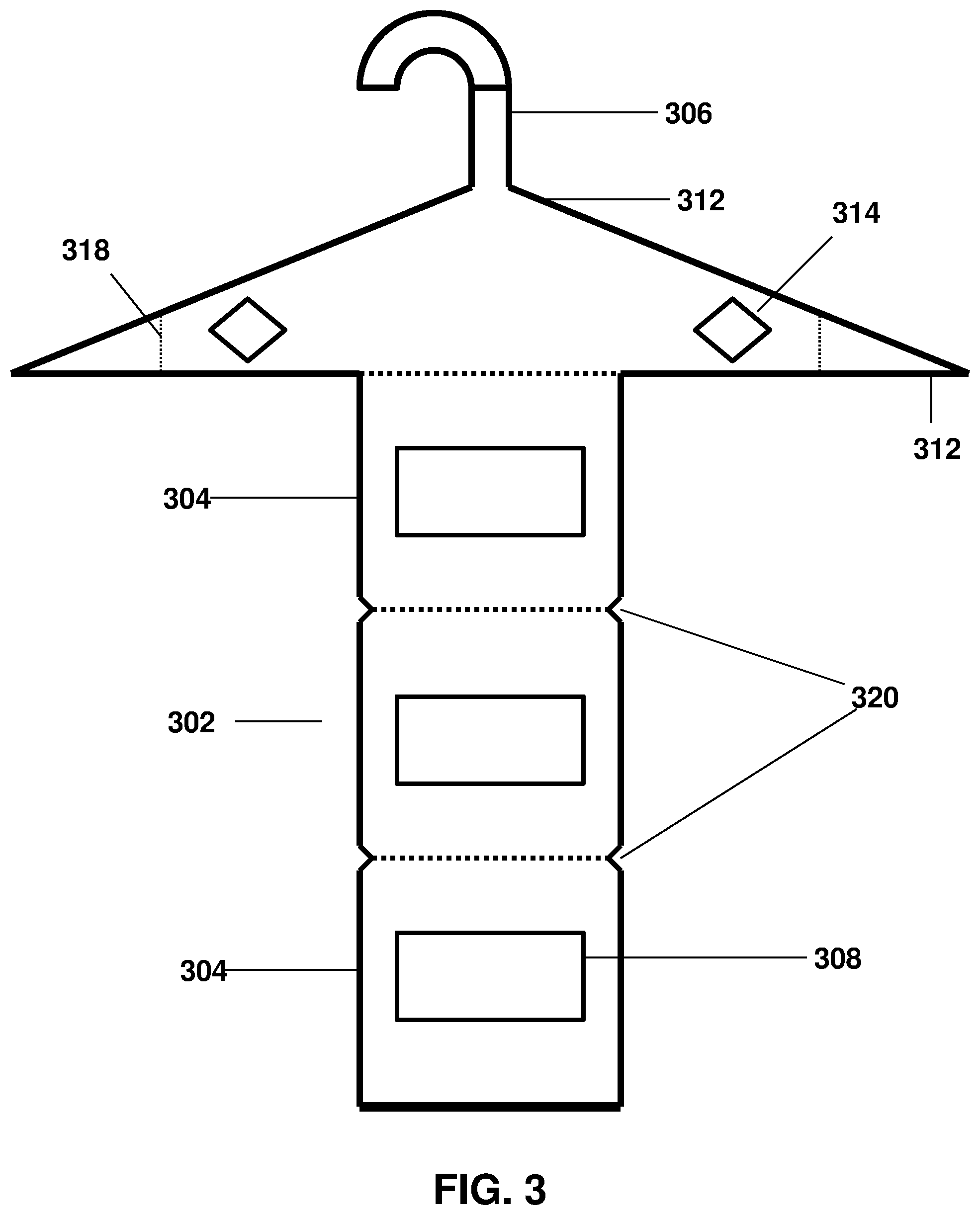 Patent US12318026 Figure 3 – Modular bed linen hanger and storage system