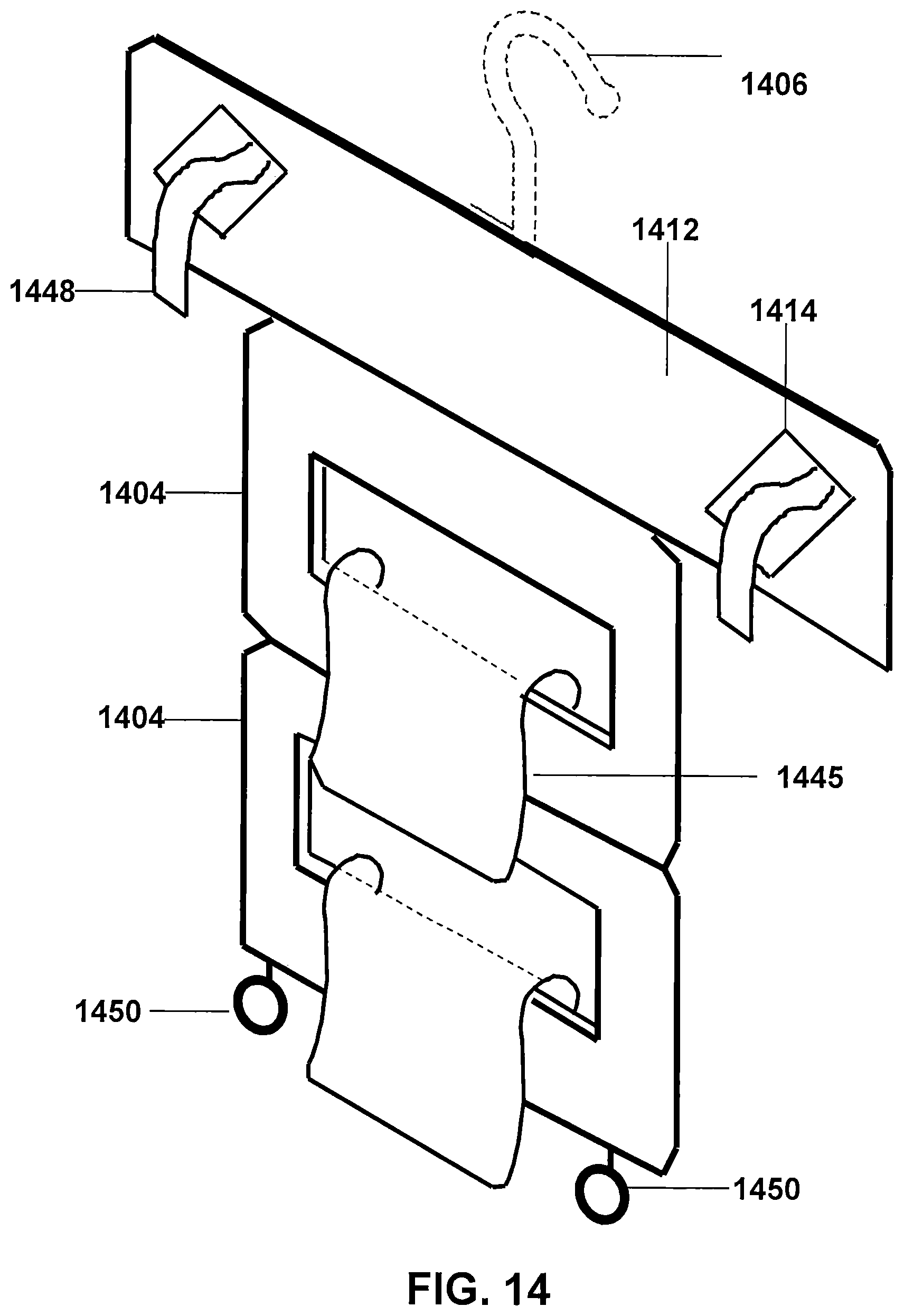 Patent US12318026 Figure 9 – Modular bed linen hanger and storage system