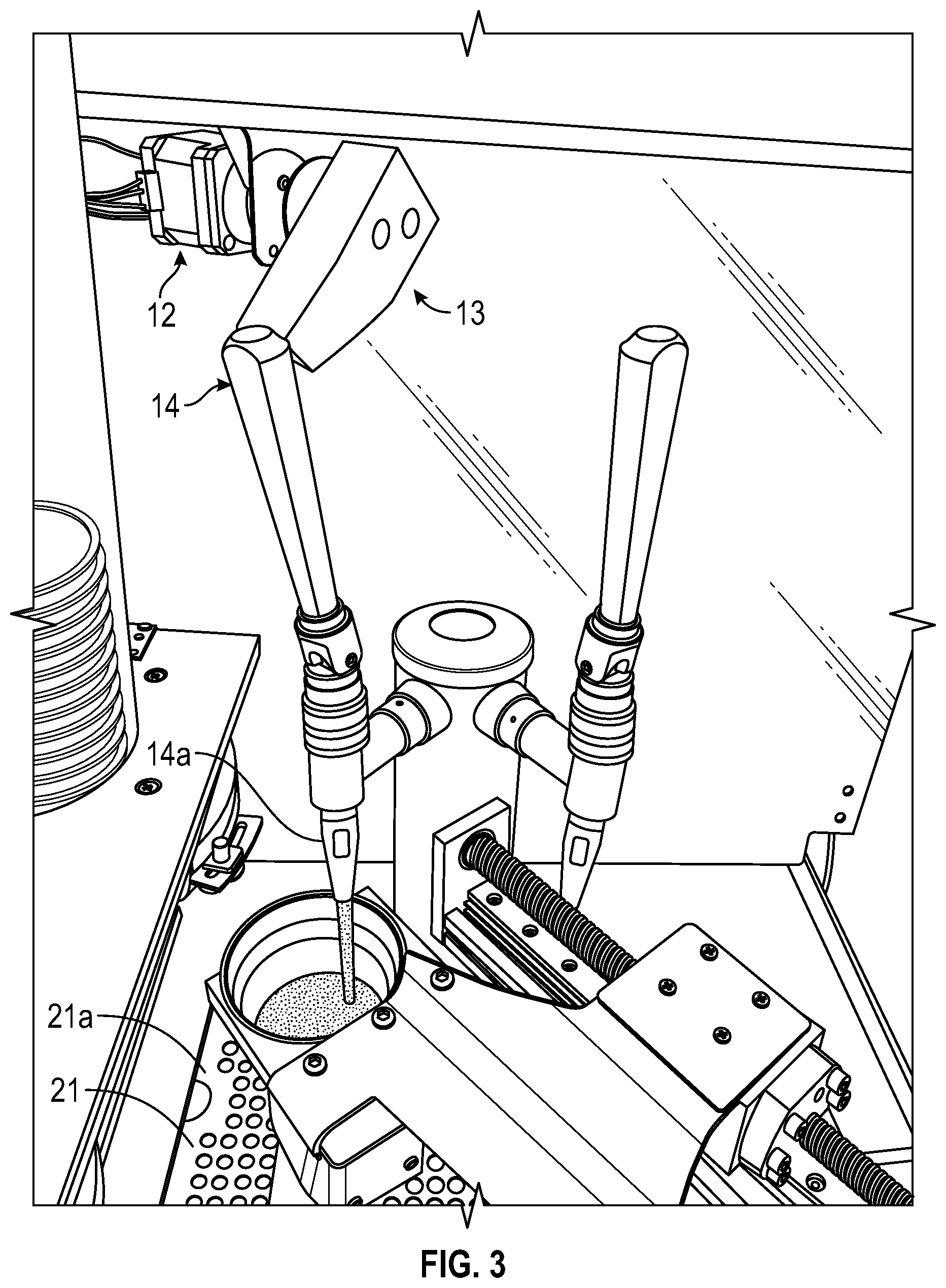 Patent US12318033 Figure 3 – Nitro/cold brew automated robotic kiosk with contactless technology