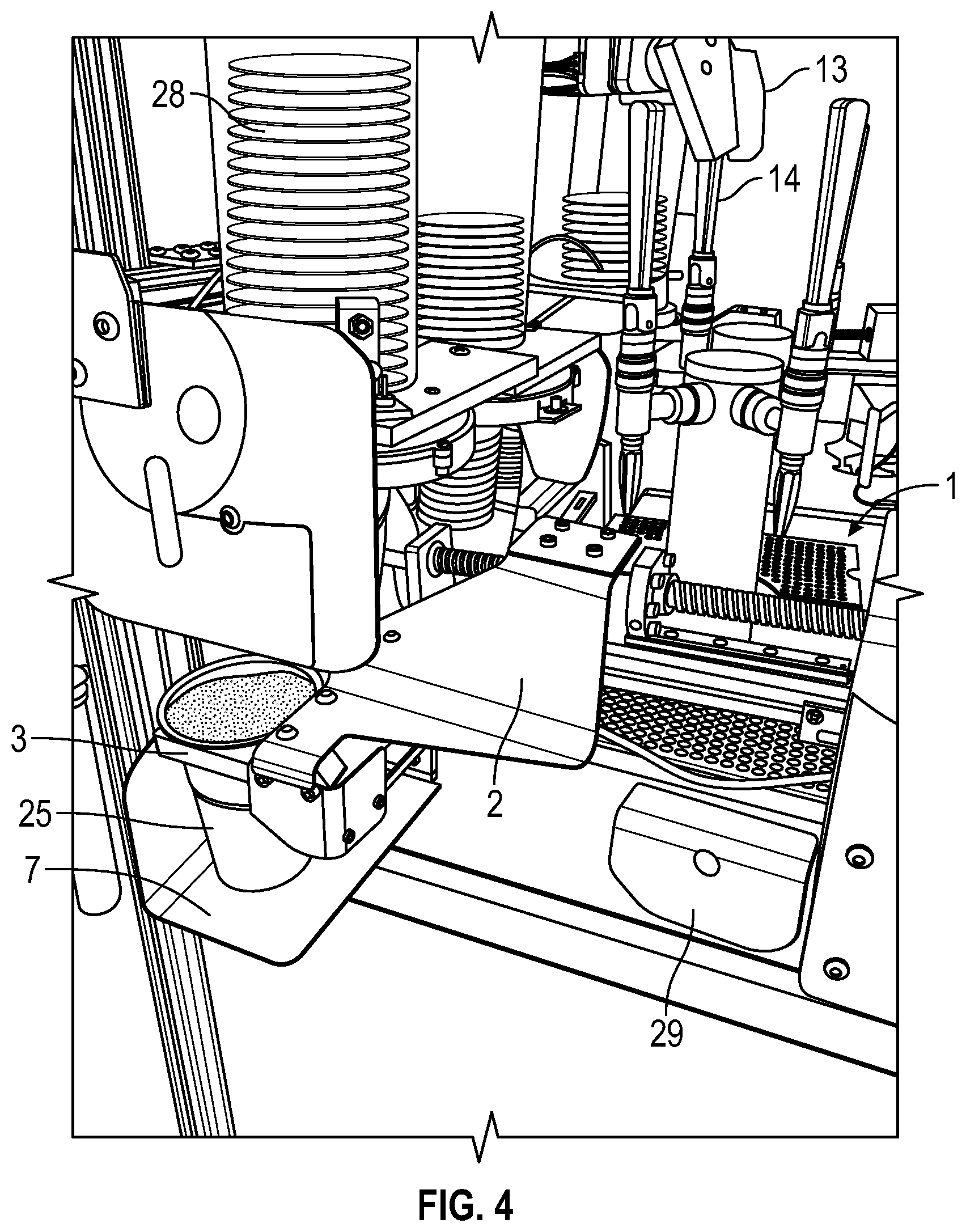 Patent US12318033 Figure 4 – Nitro/cold brew automated robotic kiosk with contactless technology