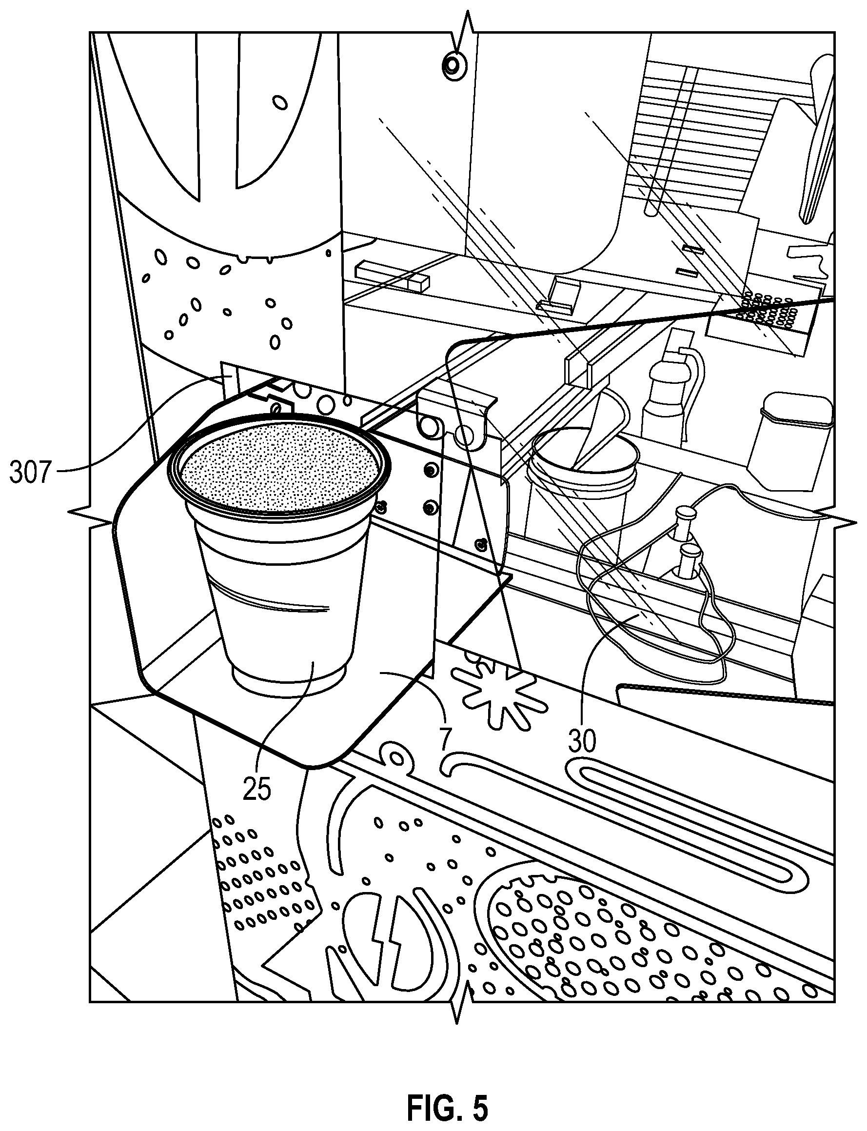 Patent US12318033 Figure 5 – Nitro/cold brew automated robotic kiosk with contactless technology