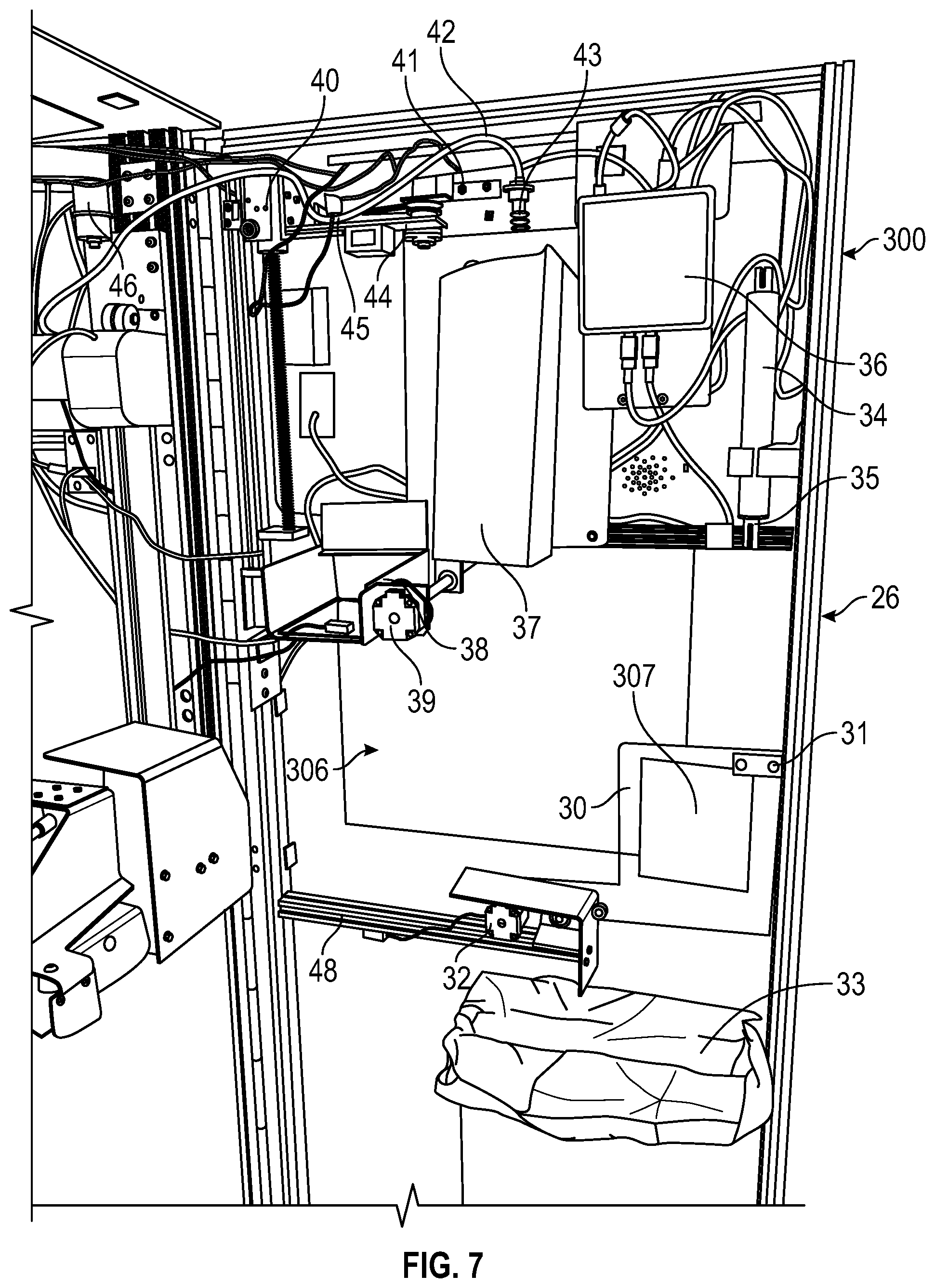 Patent US12318033 Figure 8 – Nitro/cold brew automated robotic kiosk with contactless technology