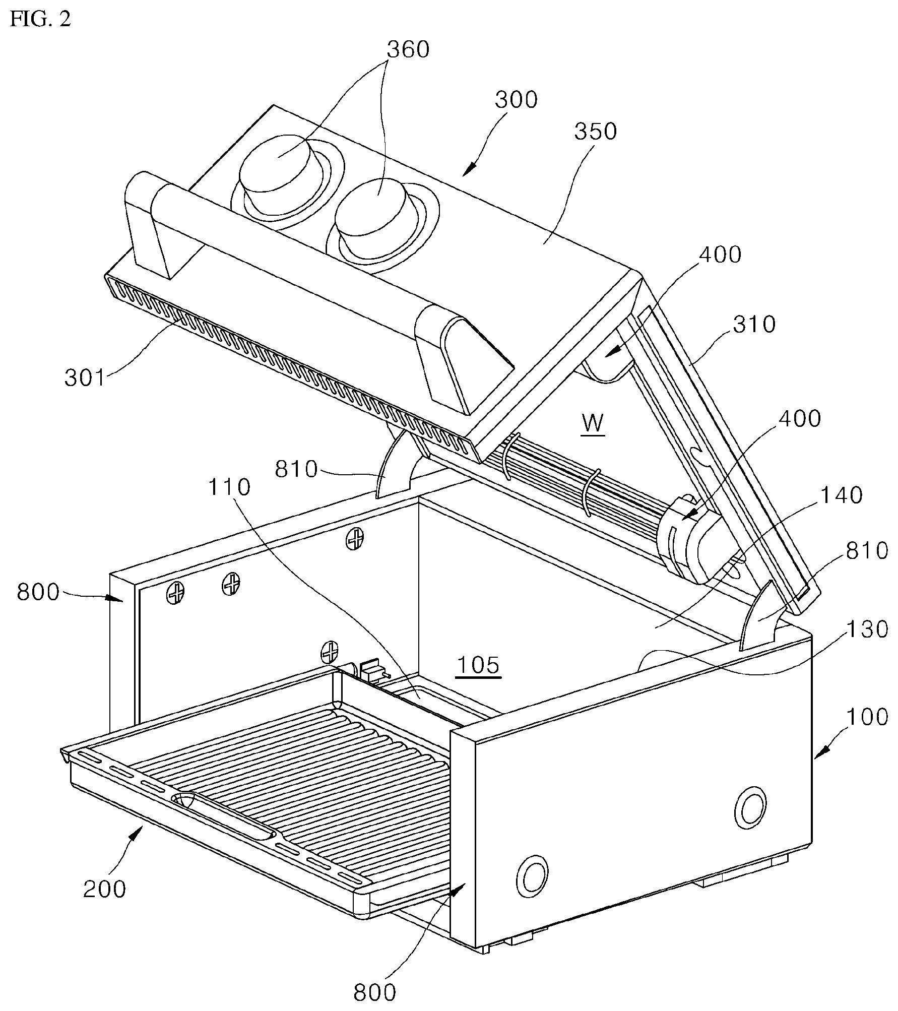Patent US12318036 Figure 2 – Cooking appliance