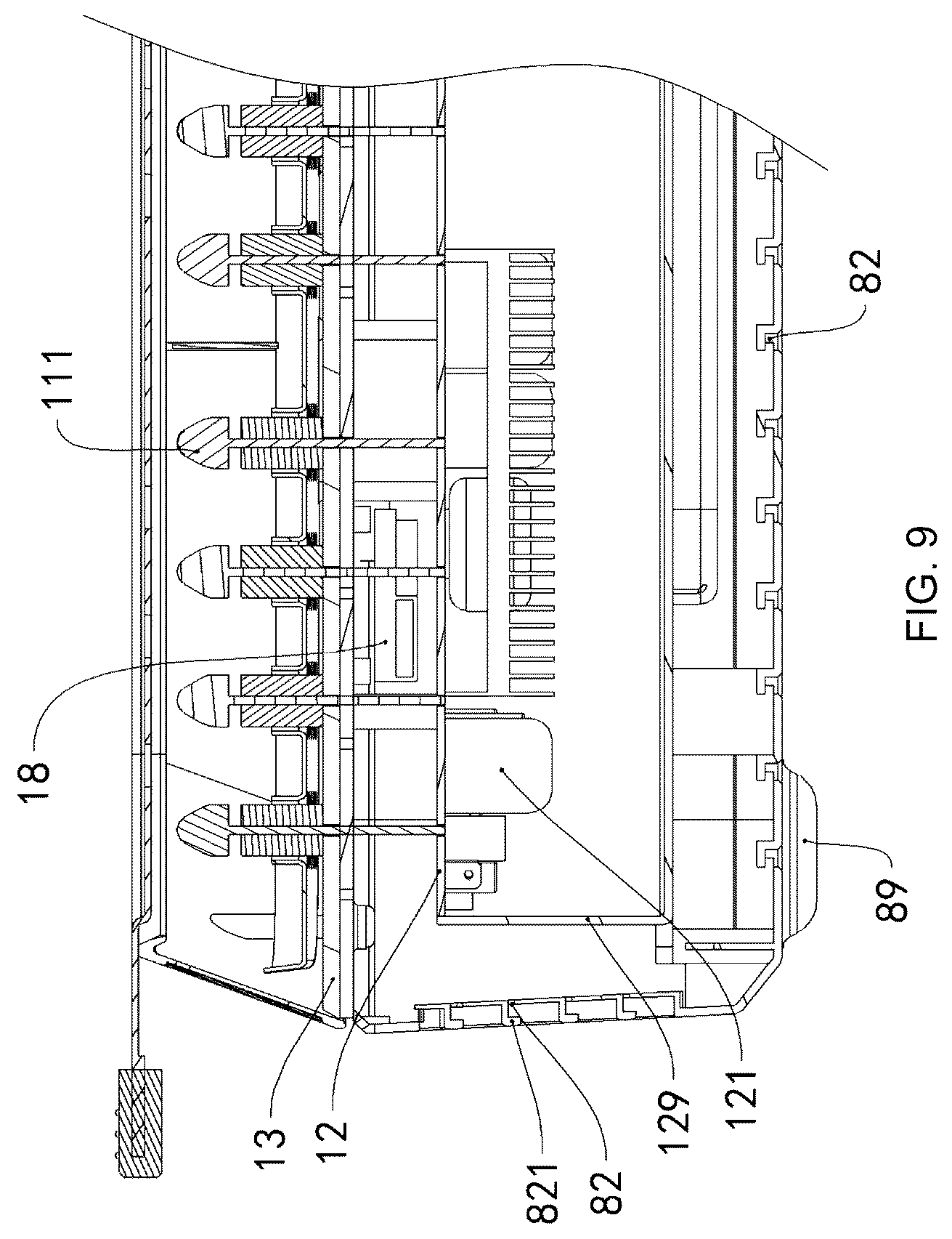 Patent US12318037 Figure 9 – Electric arc grill with oil receiving plate