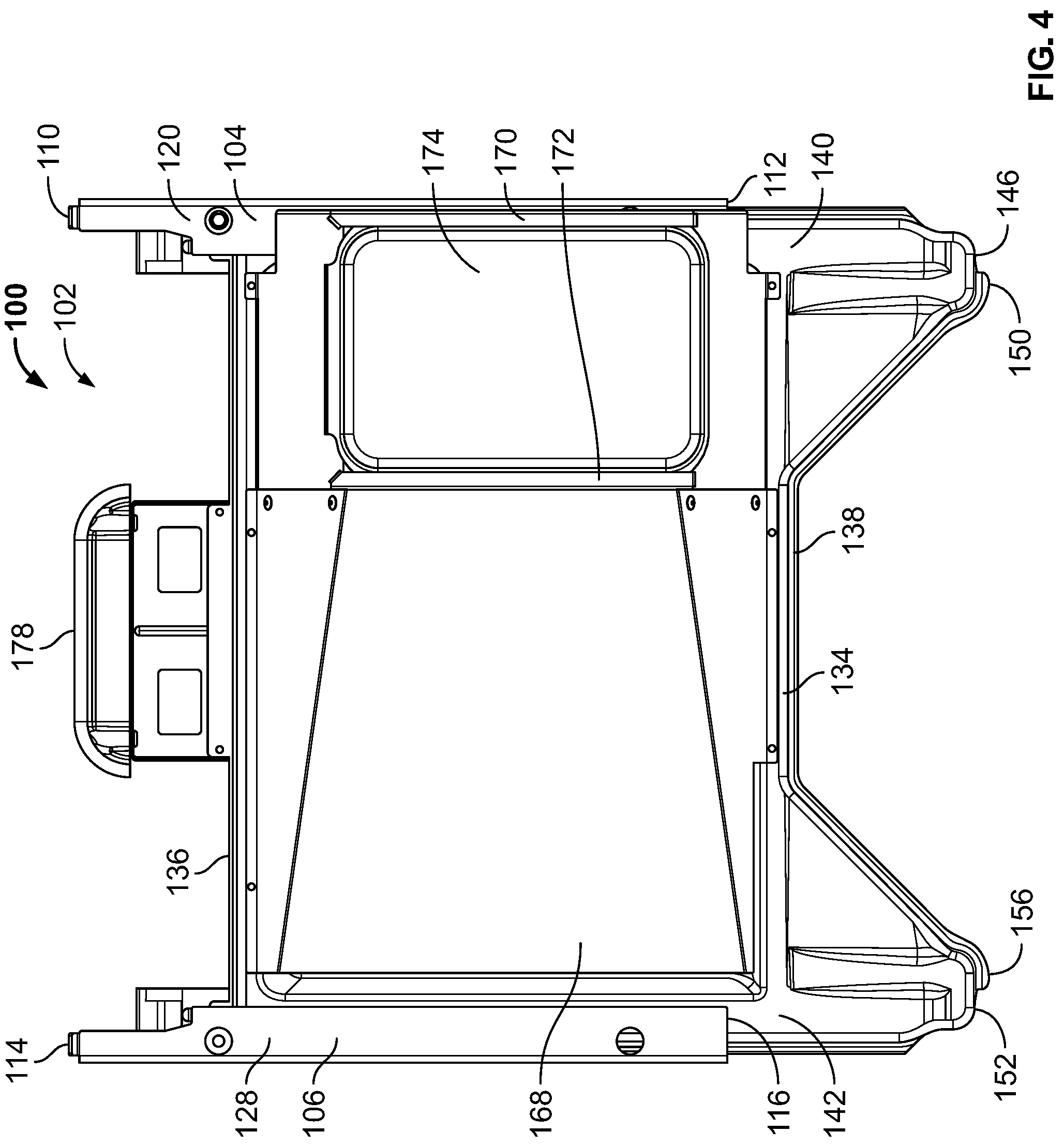 Patent US12318038 Figure 4 – Slidable waste management systems for cookboxes of grills